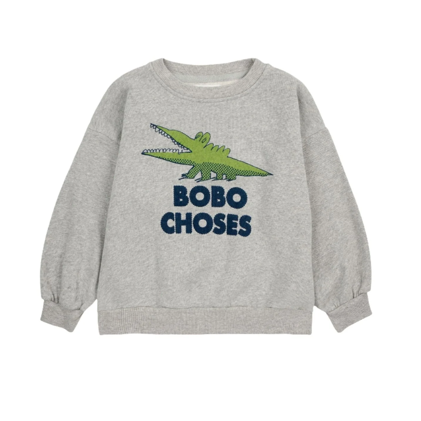 Bobo Choses Light Heather Talking Crocodile Sweatshirt