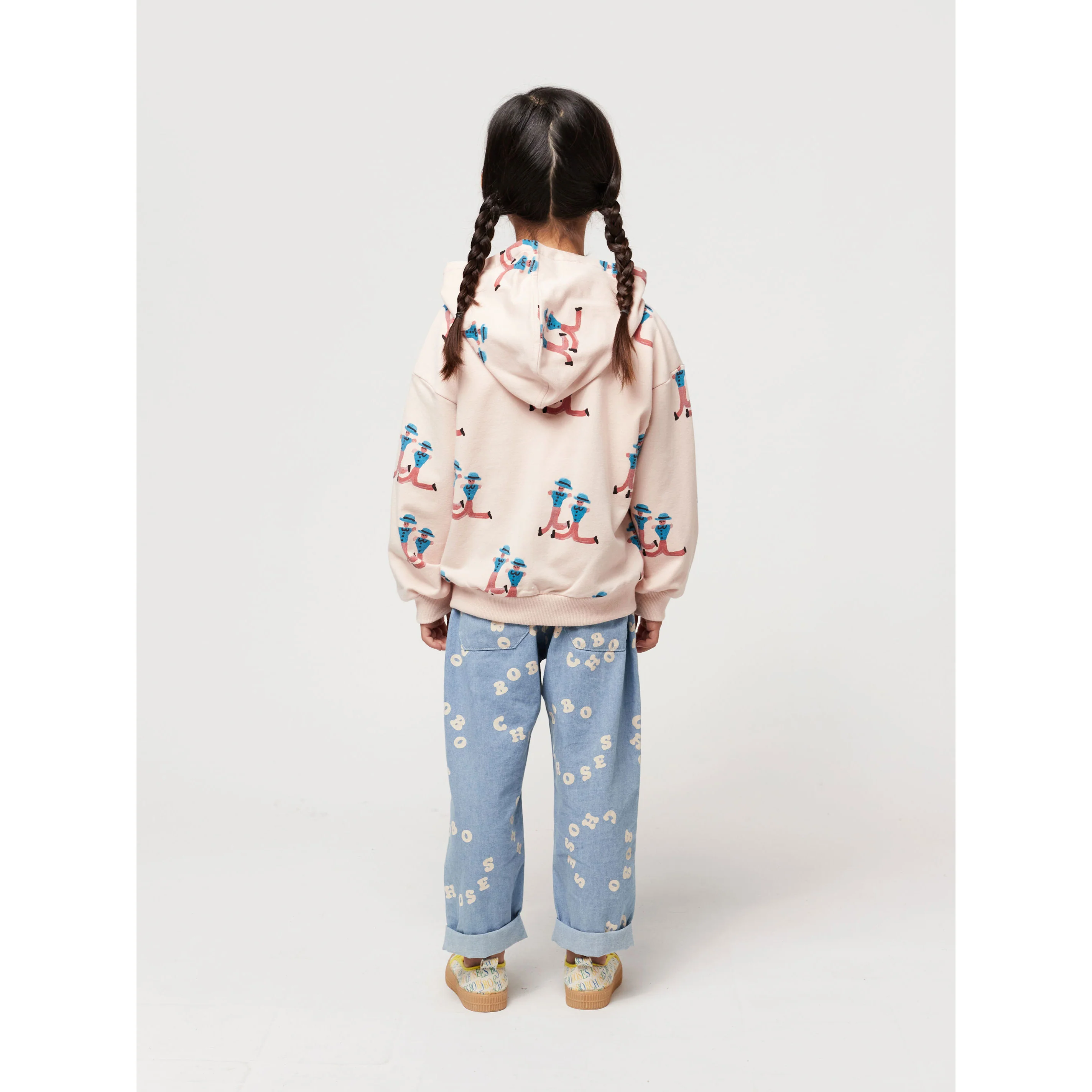 Bobo Choses Light Pink Dancing Giants All Over Zipped Hoodie - Image 4