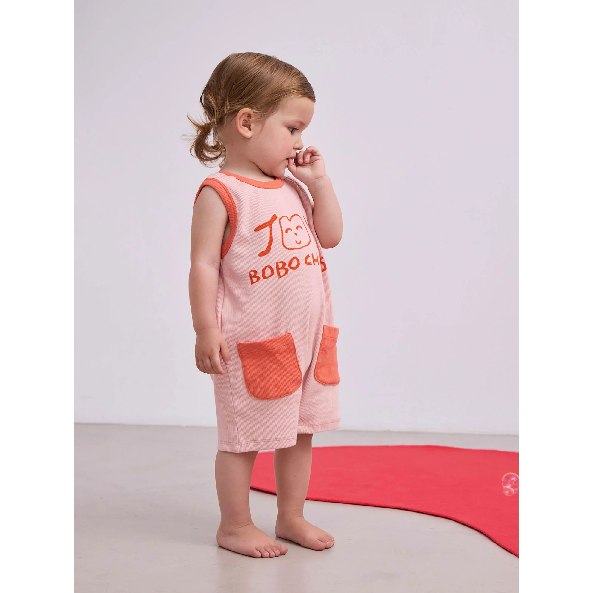 Bobo Choses Light Pink Smiling Playsuit - Image 2