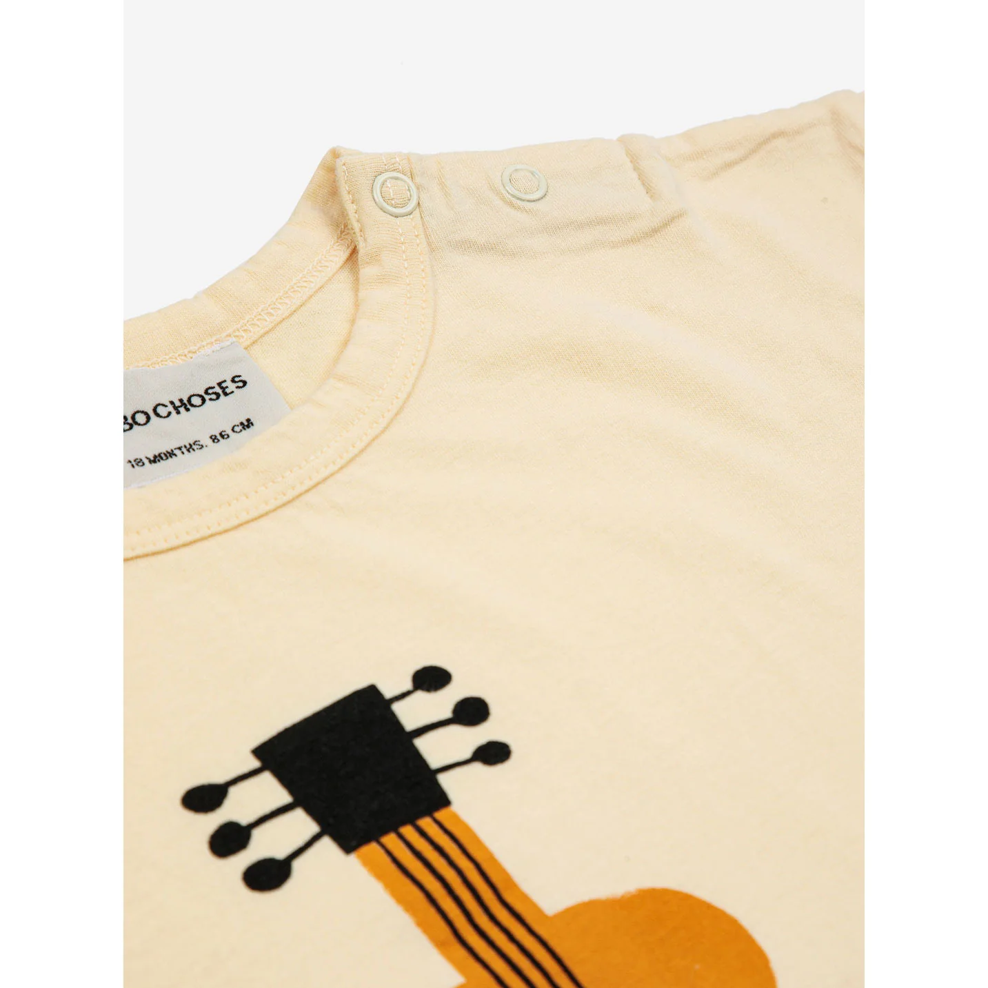 Bobo Choses Light Yellow Baby Acoustic Guitar T-Shirt - Image 2