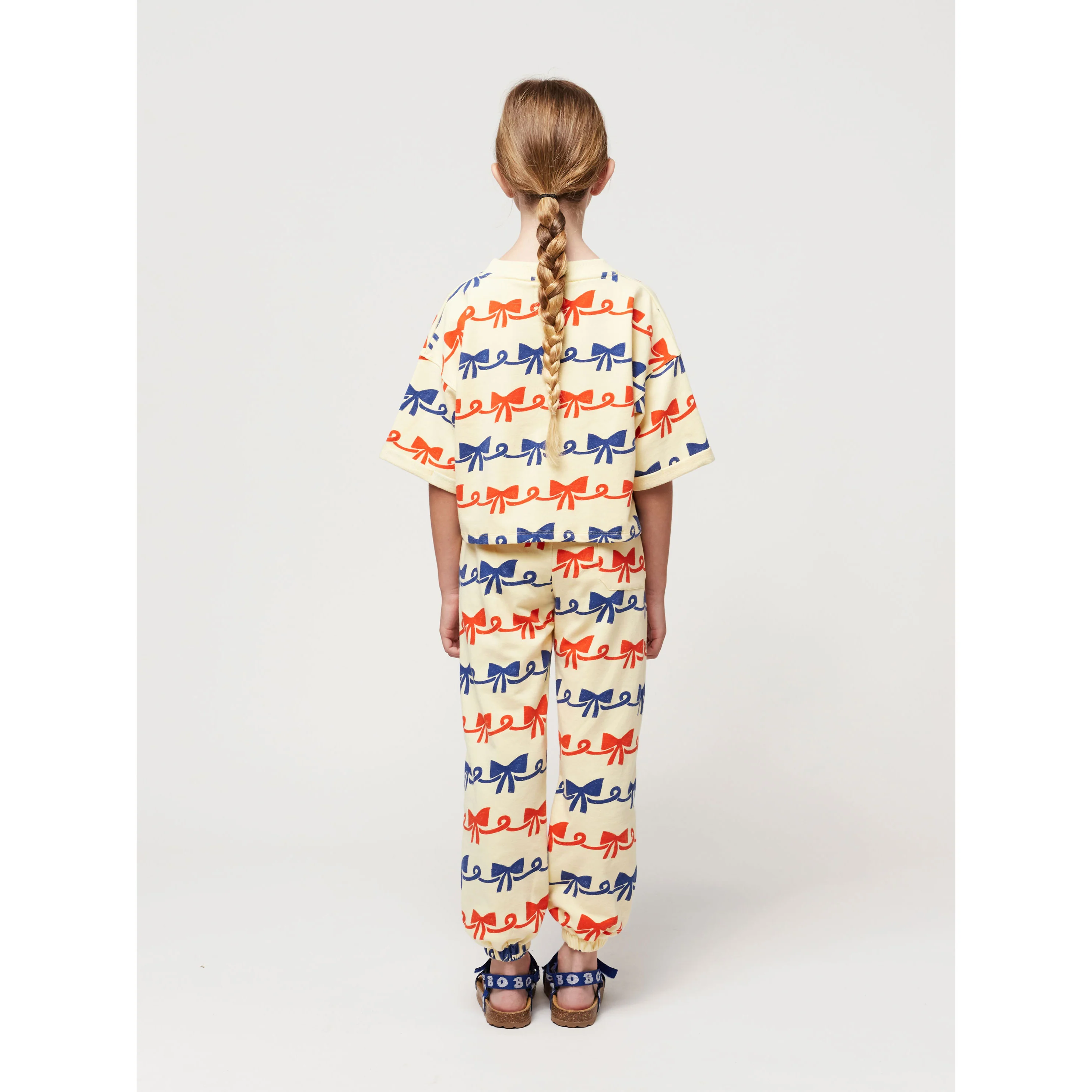 Bobo Choses Light Yellow Ribbon Bow All Over Short Sleeve Sweatshirt - Image 3