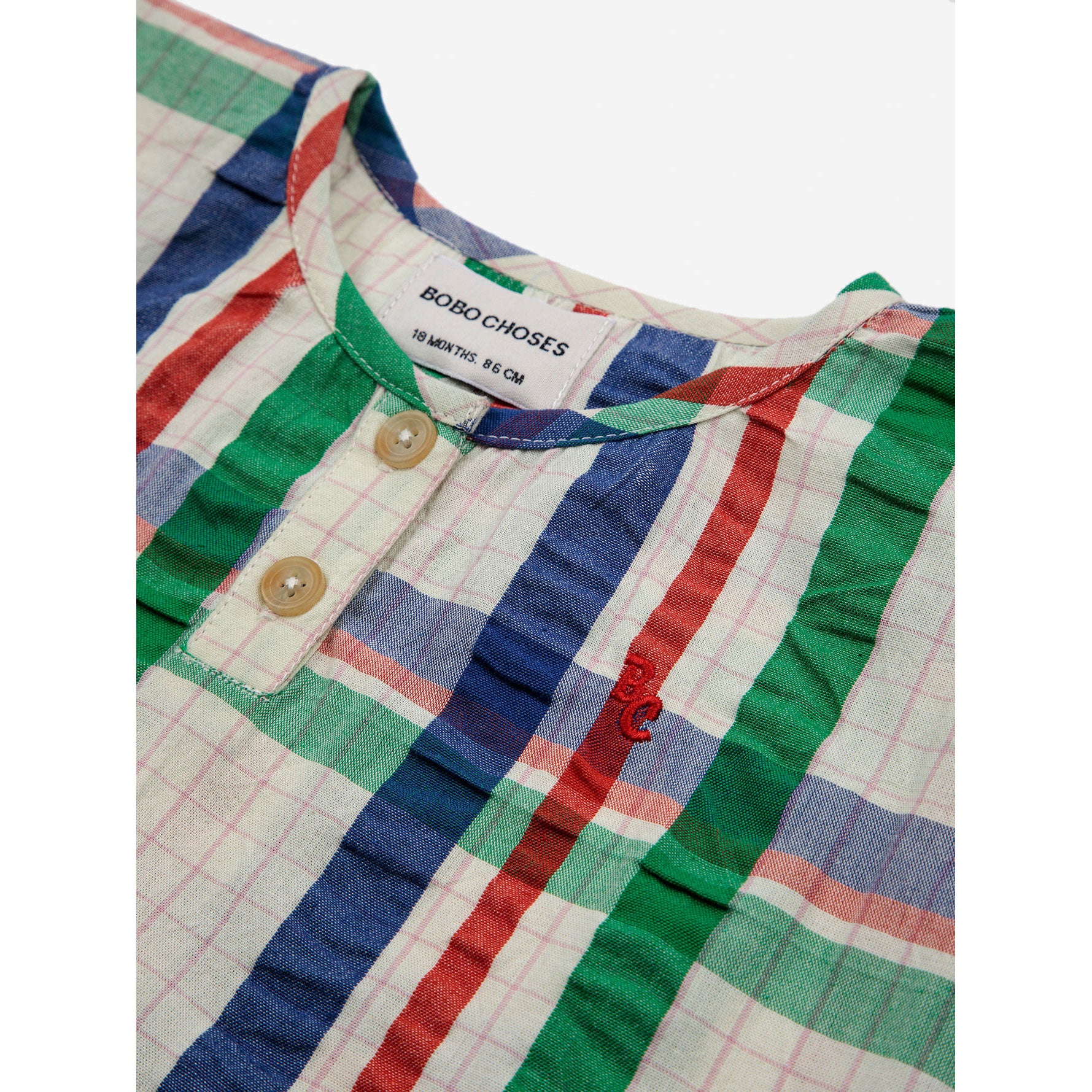 Bobo Choses Multicolor Baby Madras Checks Woven Shirt - Image 3