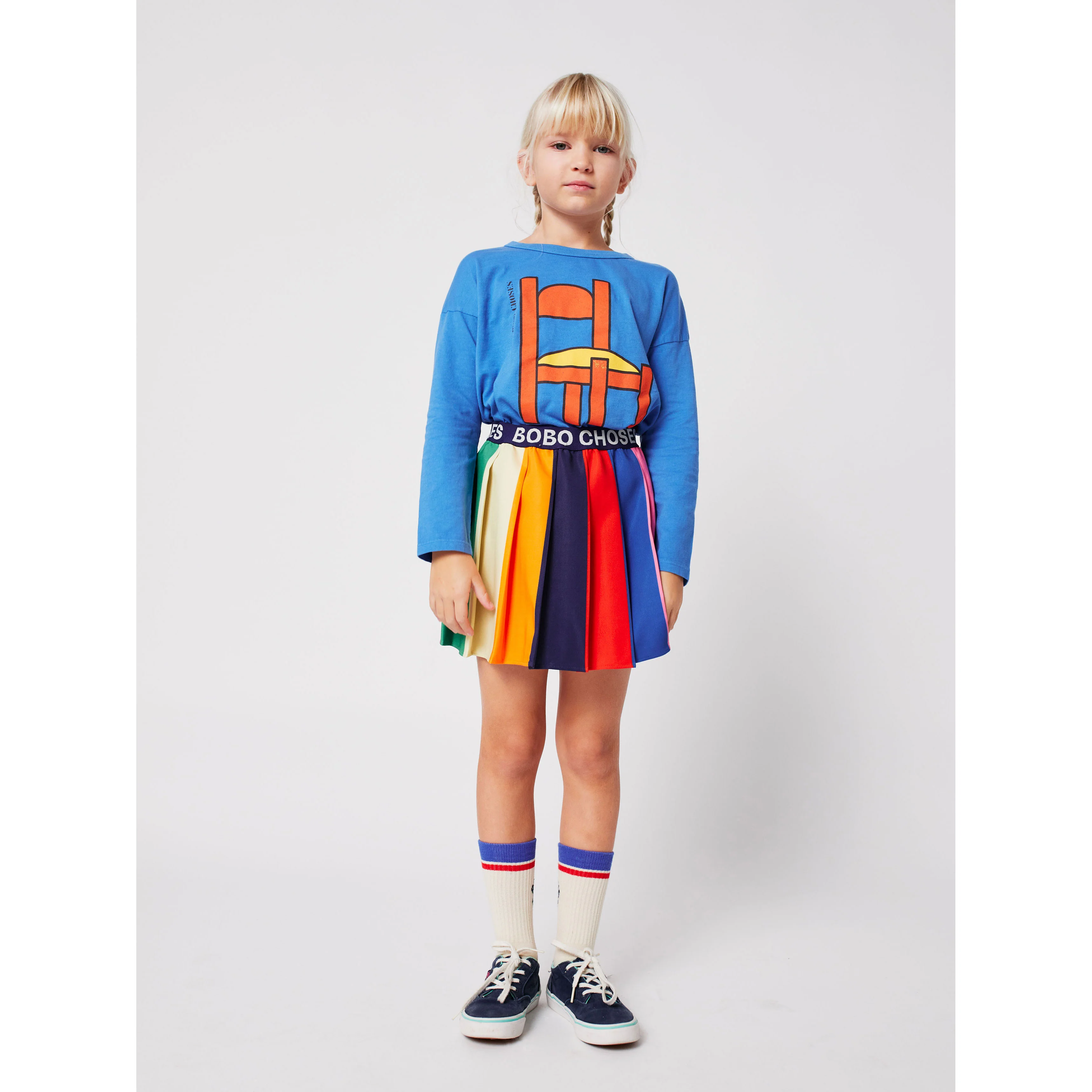 Bobo Choses Multicolor Bobo Color Block Pleated Skirt - Image 2