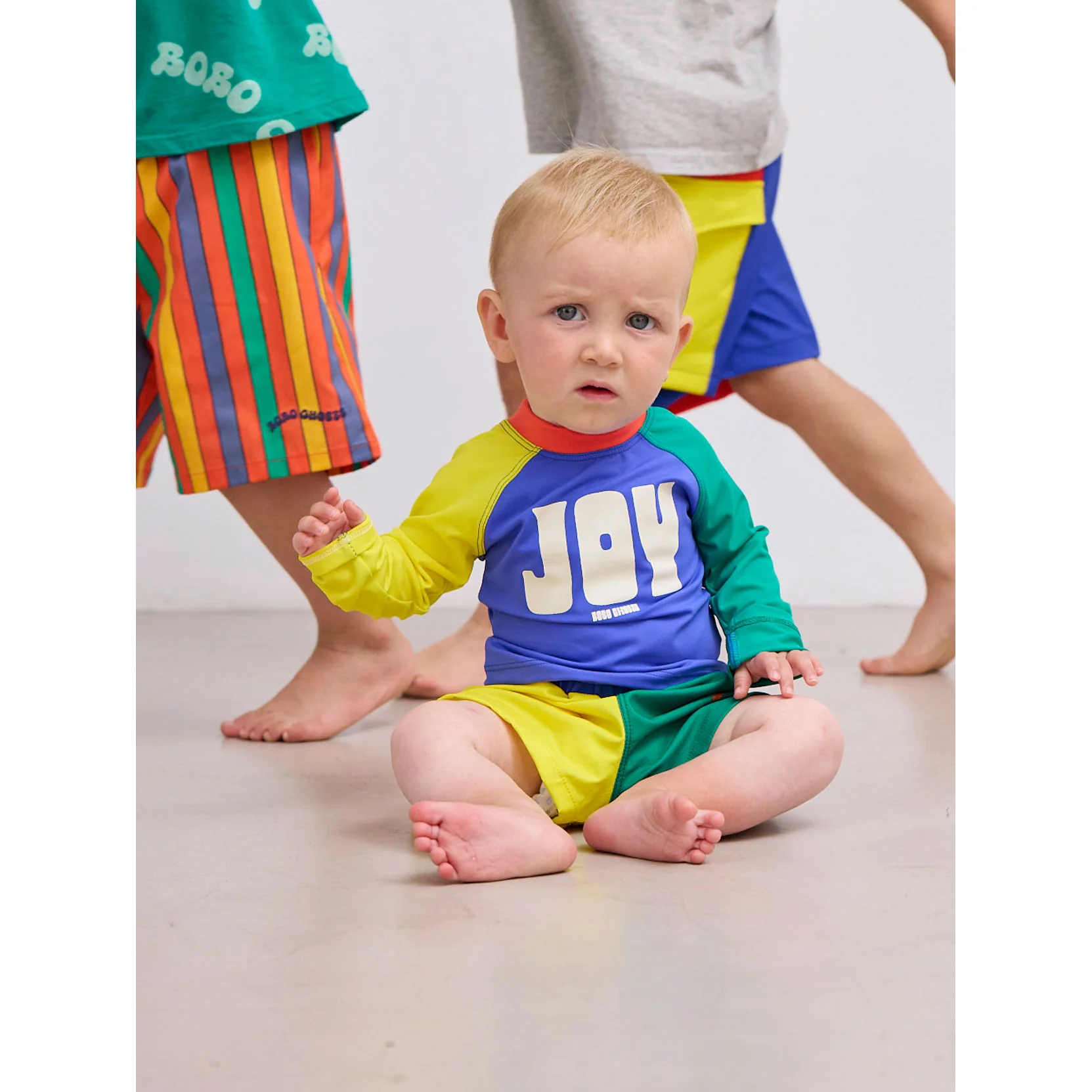 Bobo Choses Multicolor Color Block Baby Swim Trunks - Image 2