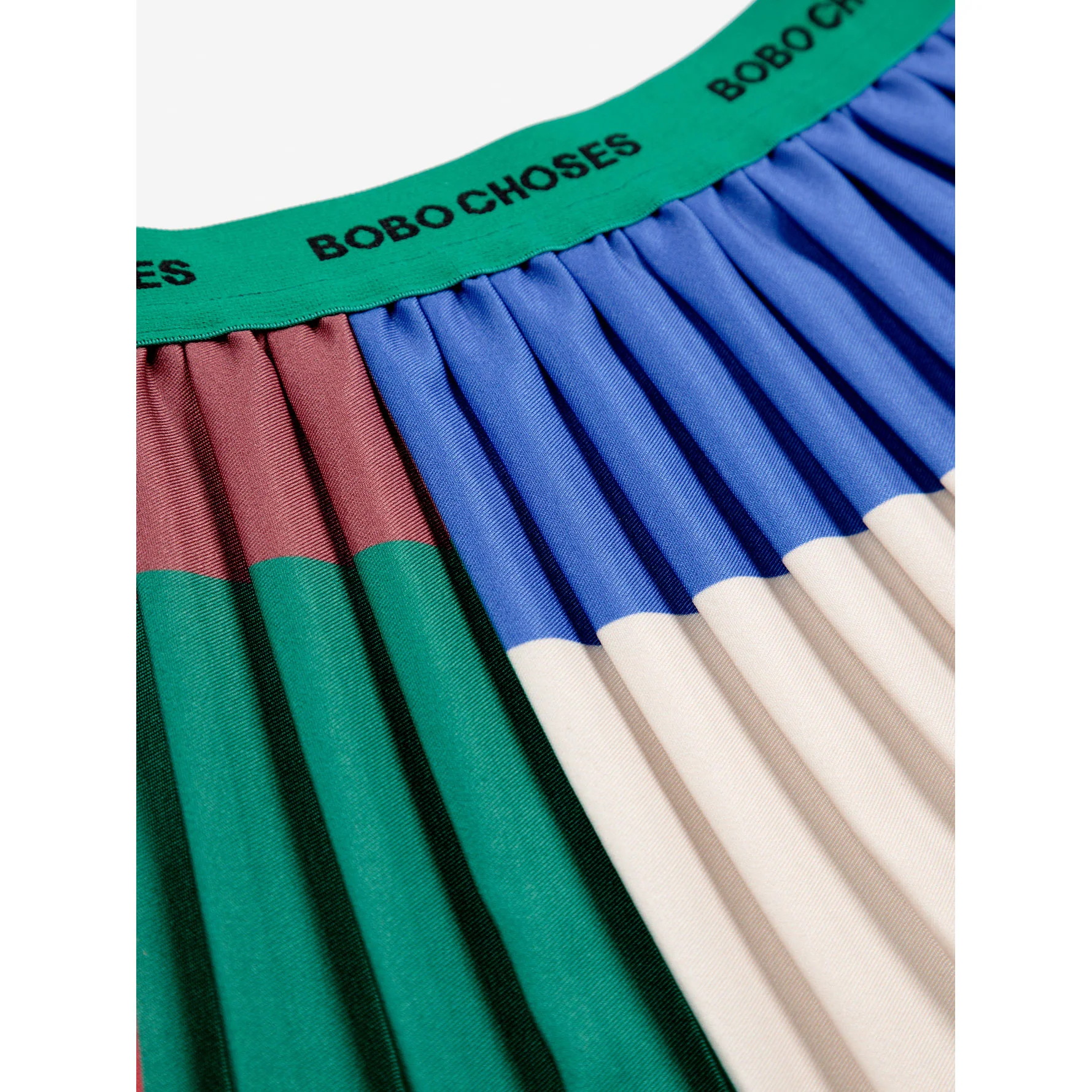 Bobo Choses Multicolor Colorblock Pleated Woven Skirt - Image 3