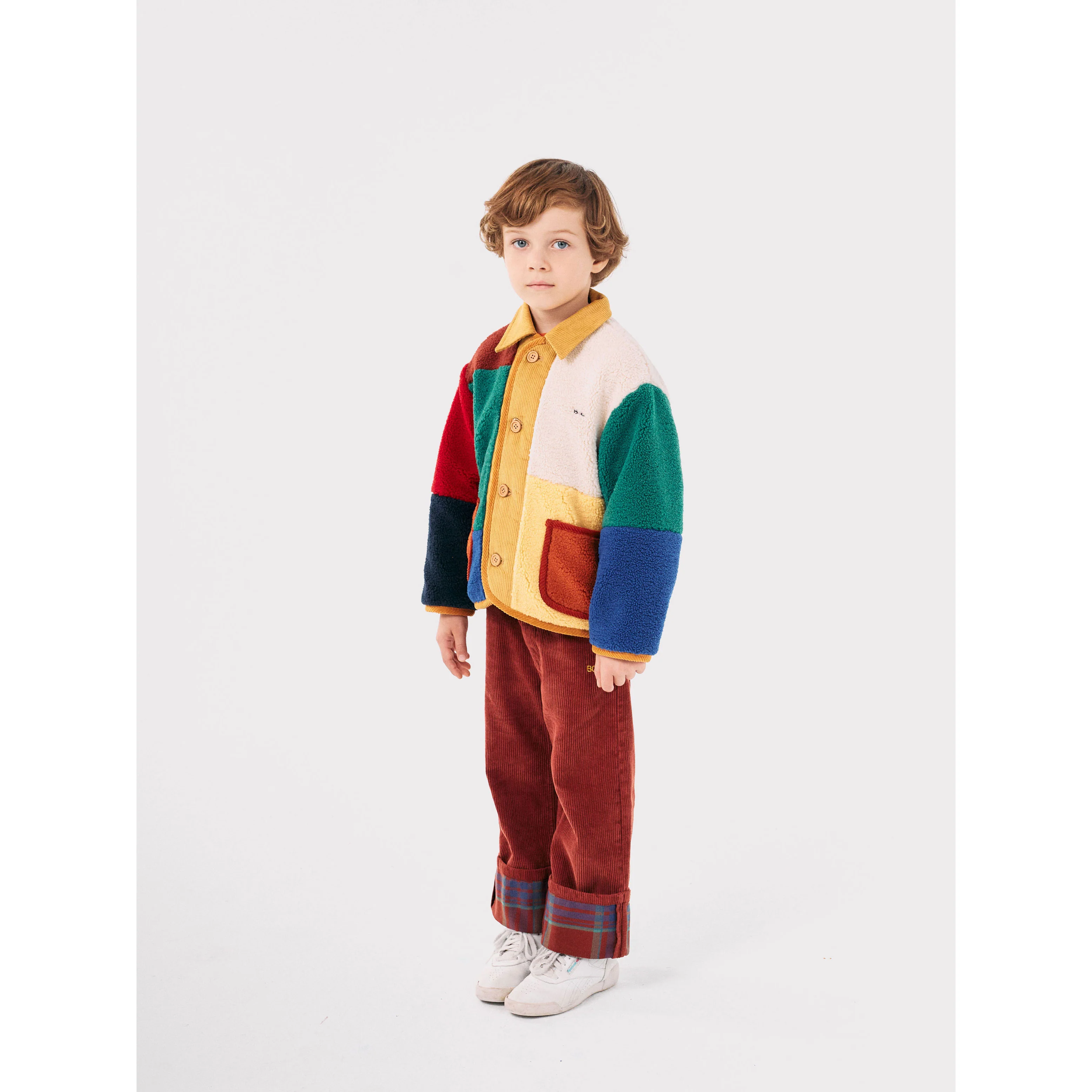 Bobo Choses Multicolor Colorblock Sheepskin Jacket - Image 2
