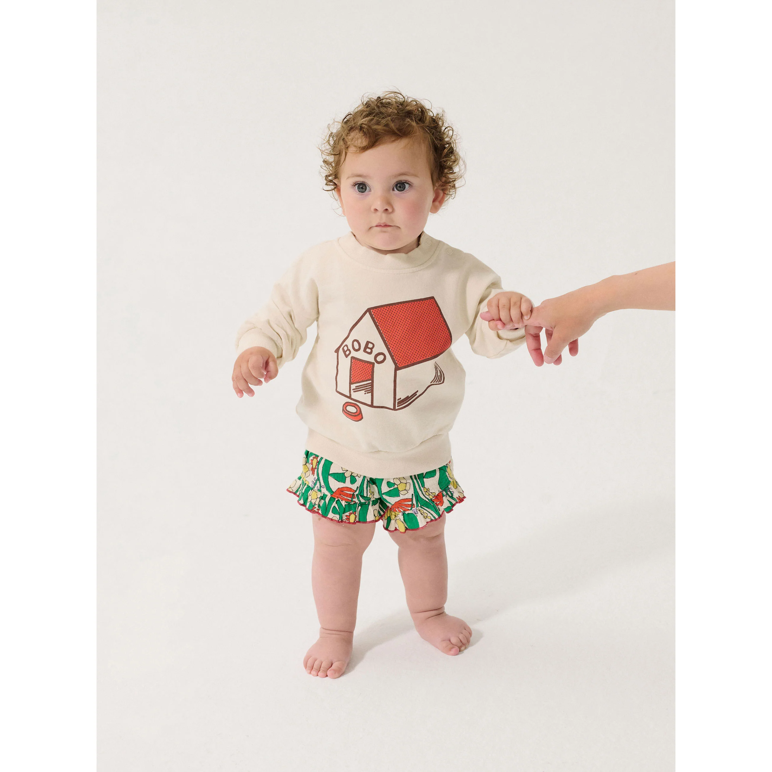 Bobo Choses Multicolor Herbalist All Over Ruffled Baby Shorts - Image 2