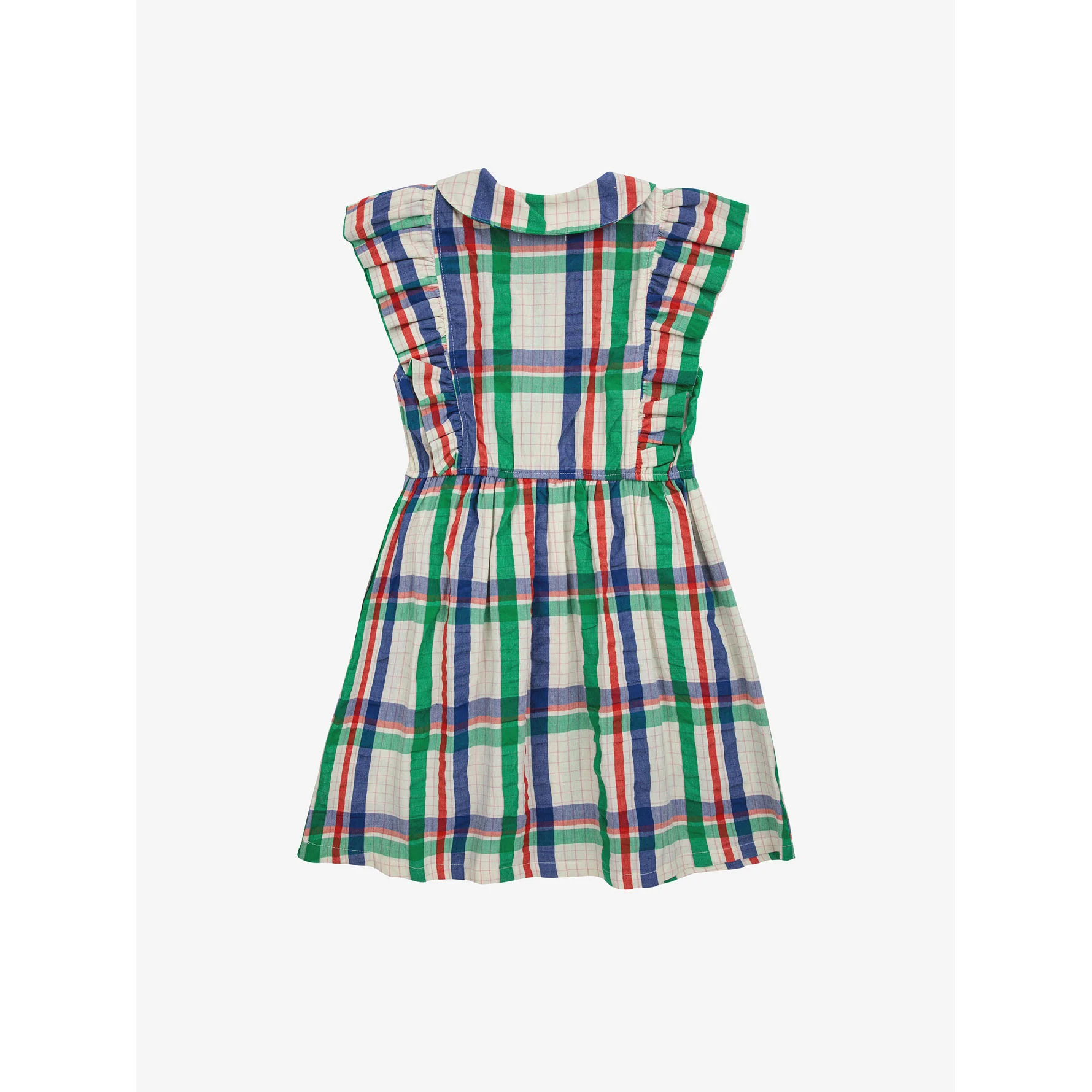 Bobo Choses Multicolor Madras Checks Ruffle Woven Dress - Image 4