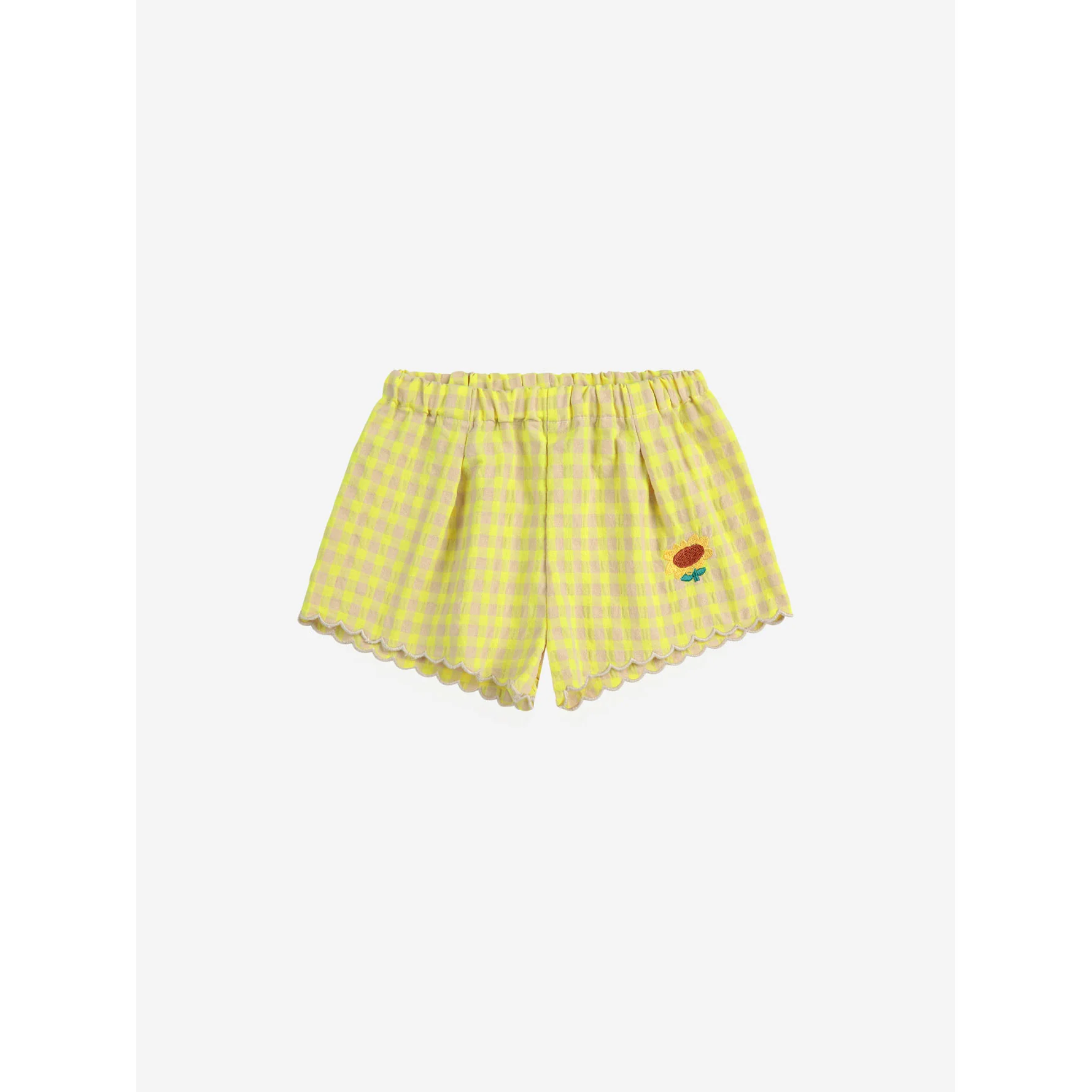 Bobo Choses Multicolor Vichy Ruffle Woven Baby Shorts