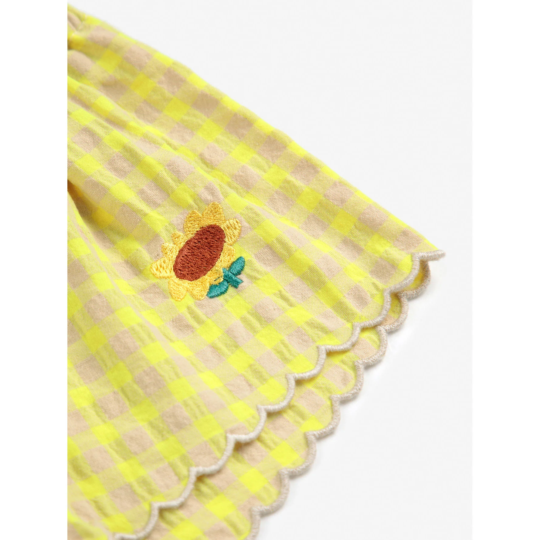 Bobo Choses Multicolor Vichy Ruffle Woven Baby Shorts - Image 3