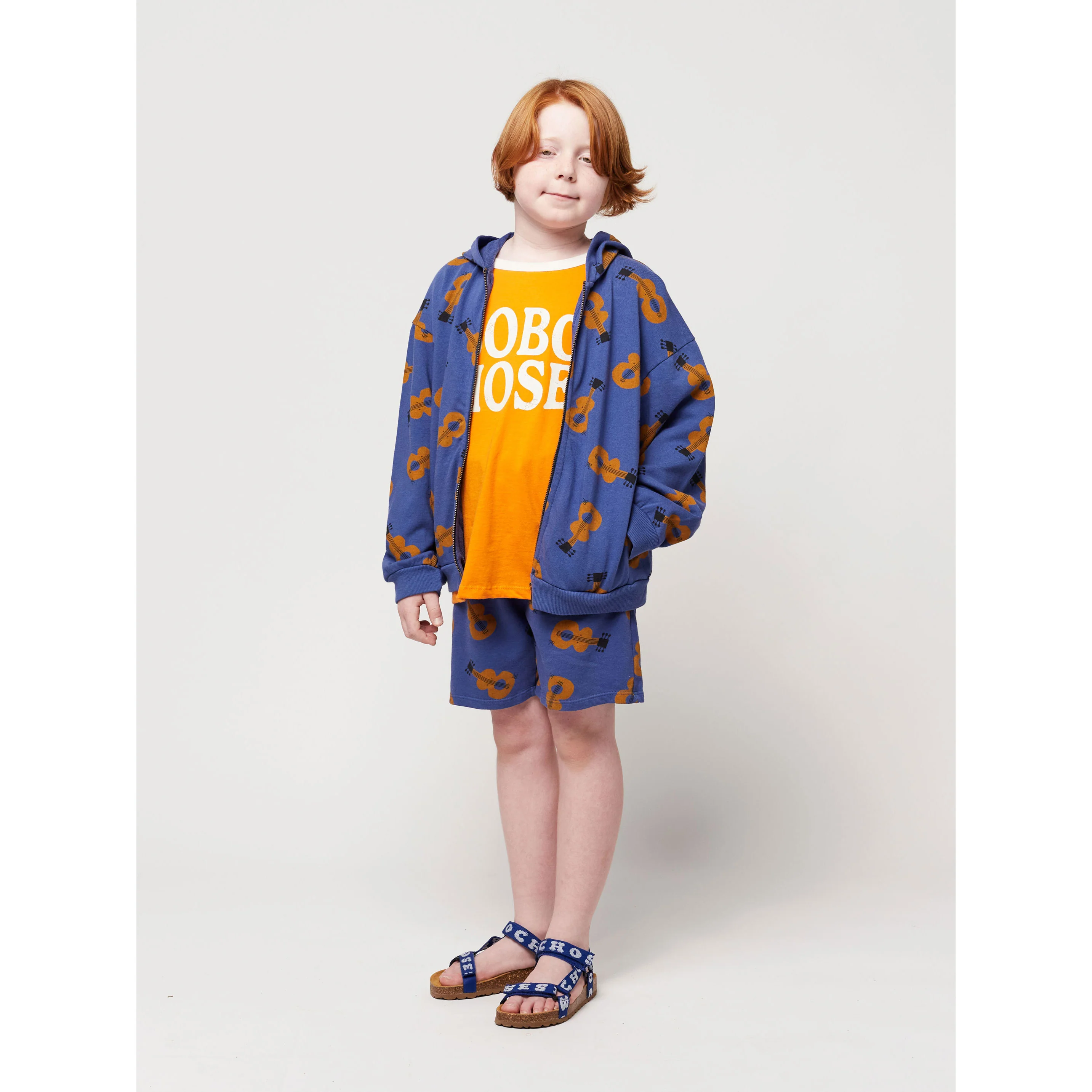Bobo Choses Navy Blue Acoustic Guitar All Over Hoodie - Image 3