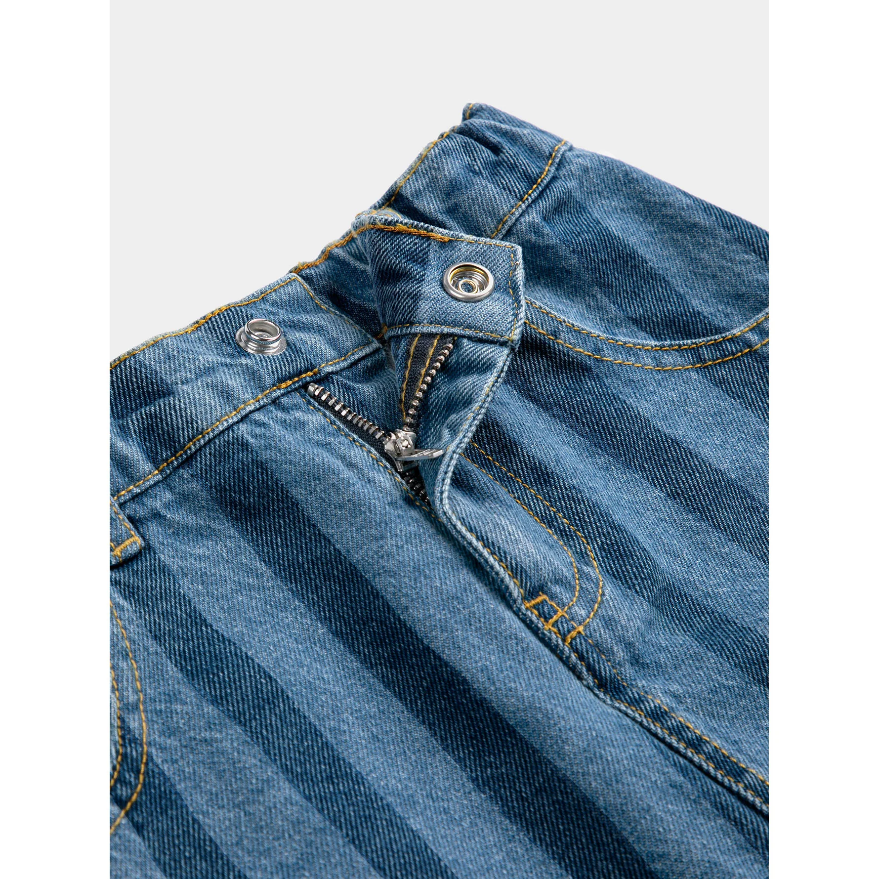 Bobo Choses Navy Blue Dog Striped Denim Skirt - Image 3
