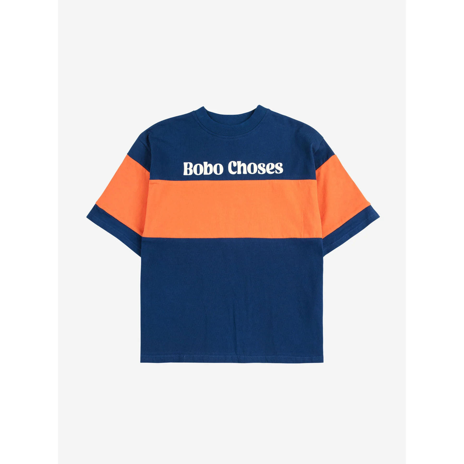 Bobo Choses Navy Blue Logo Color Block T-shirt
