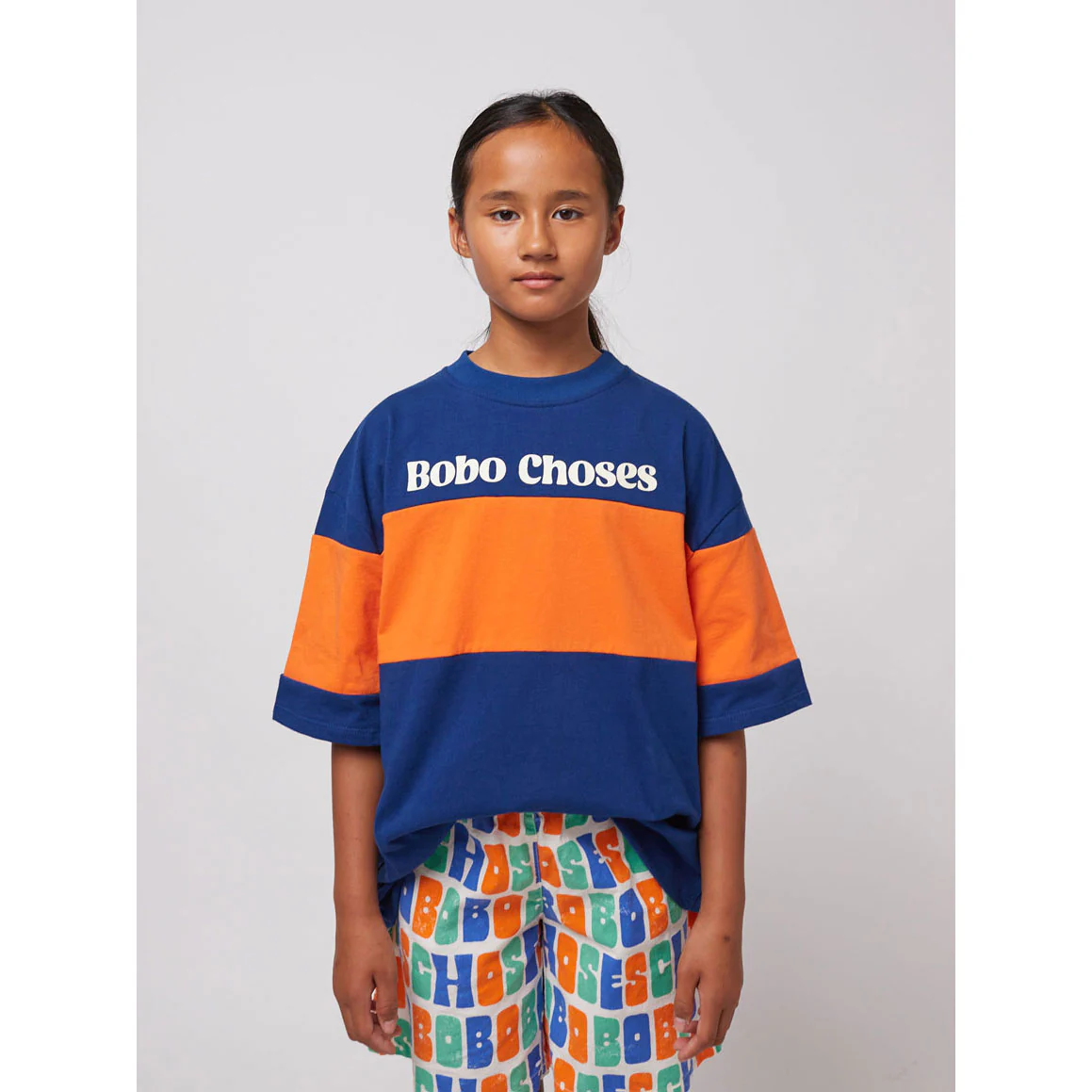 Bobo Choses Navy Blue Logo Color Block T-shirt - Image 2