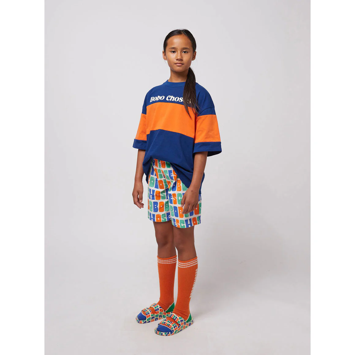Bobo Choses Navy Blue Logo Color Block T-shirt - Image 3