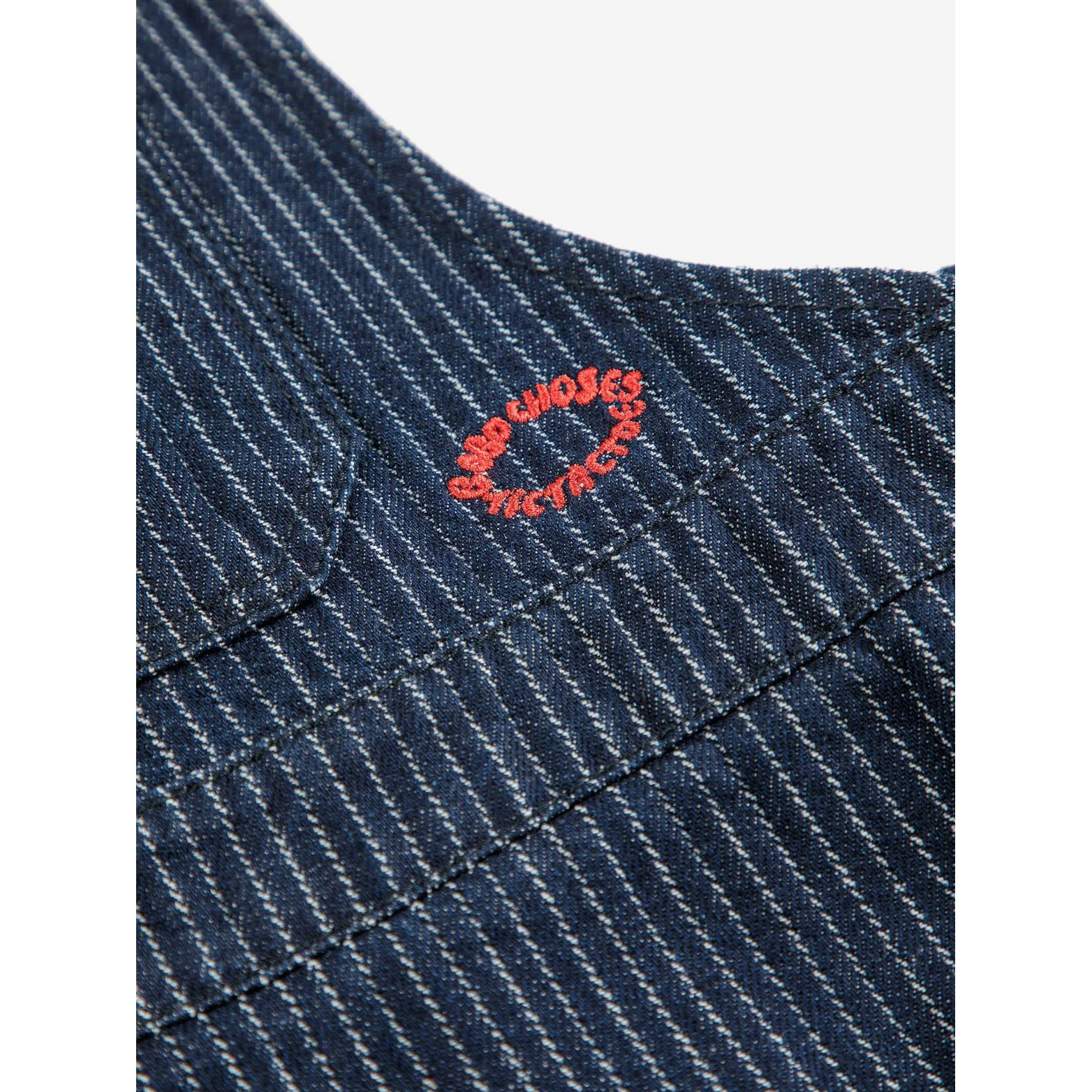 Bobo Choses Navy Blue Tic Tac Toe Denim Dress - Image 4