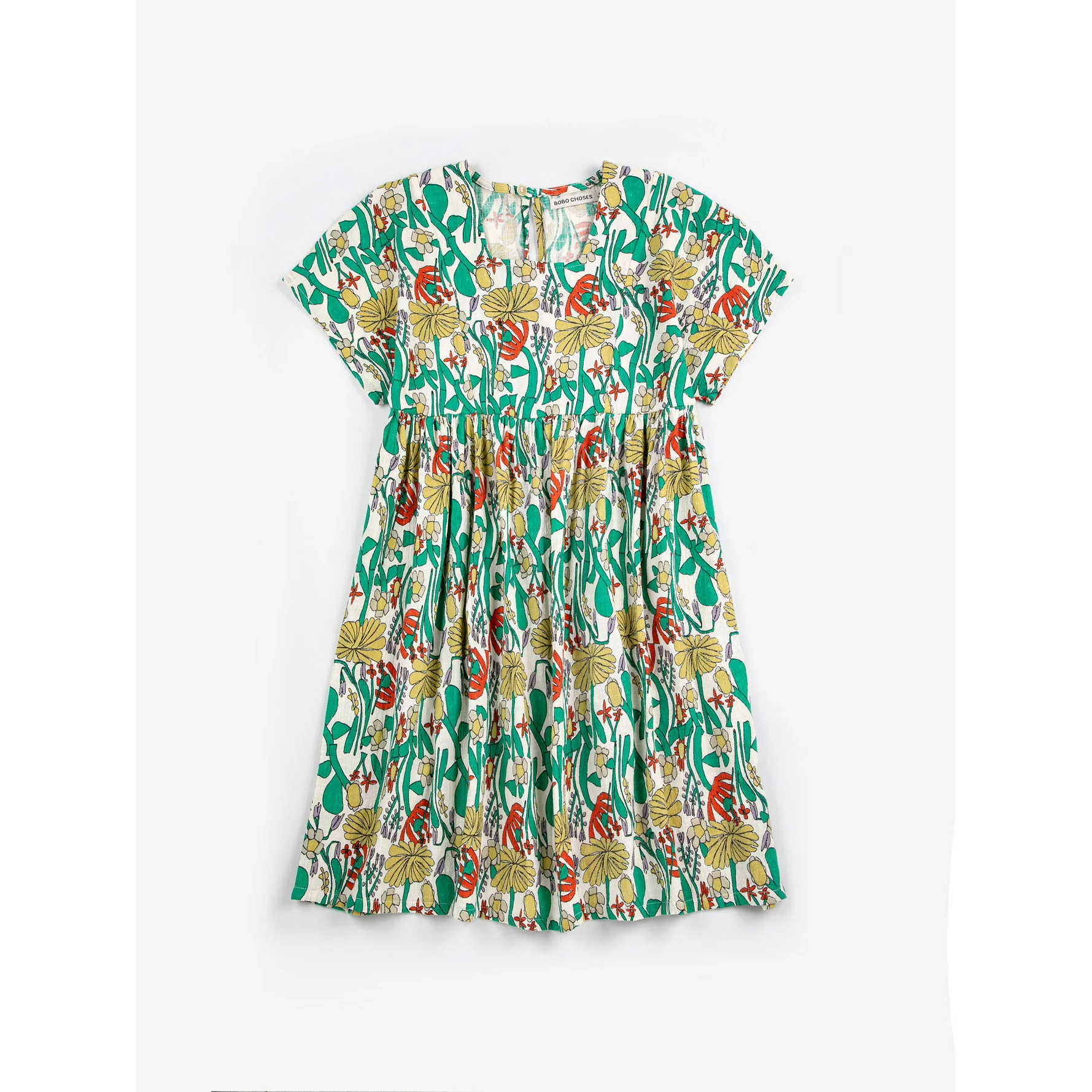 Bobo Choses Off White Color Herbalist All Over Woven Dress
