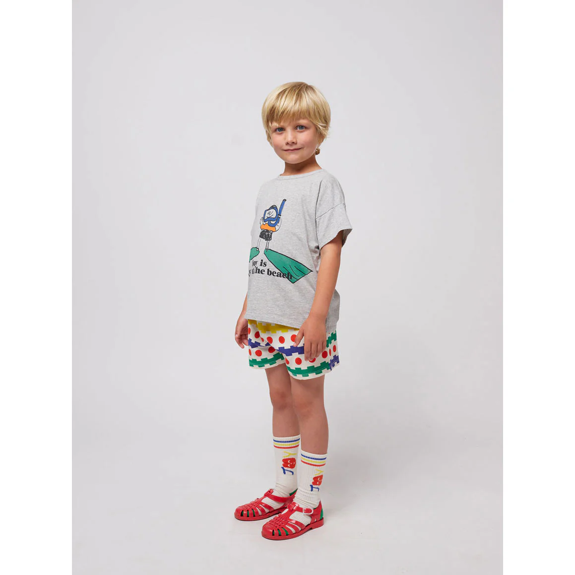 Bobo Choses Off White Geometric All Over Shorts - Image 3