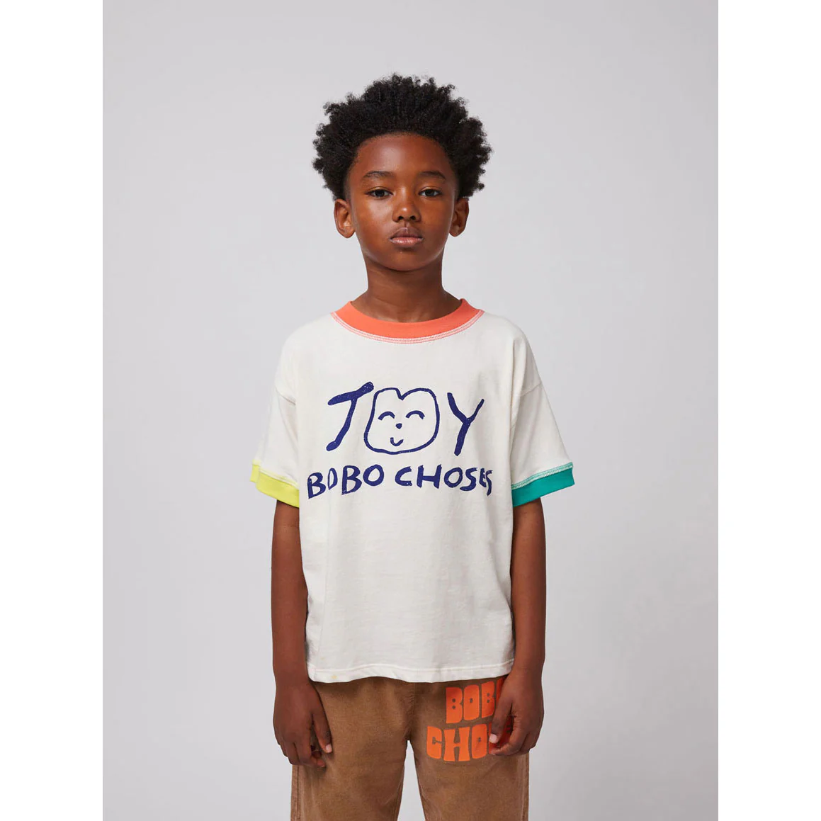 Bobo Choses Off White  Smiling T-Shirt - Image 3