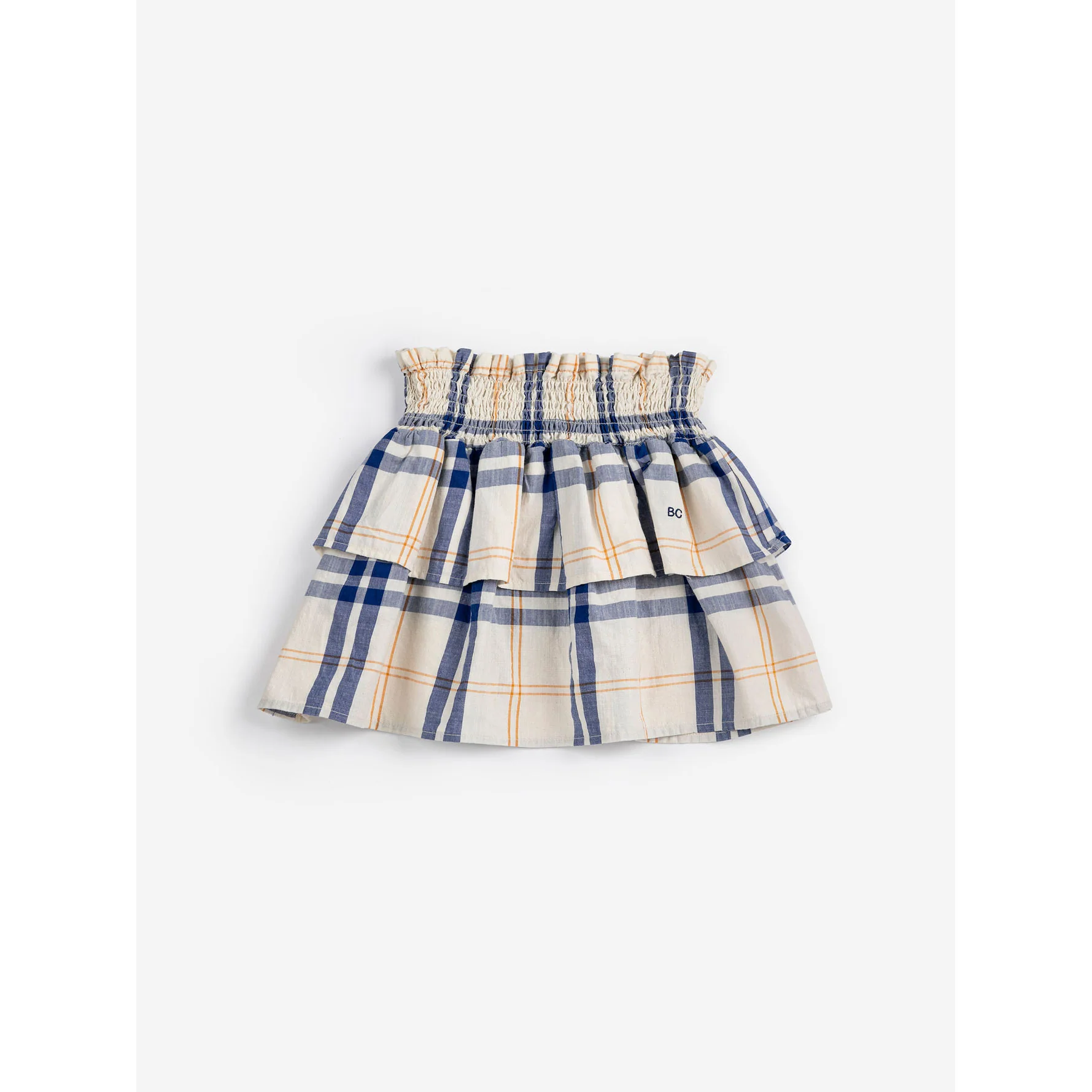 Bobo Choses Off White Tartan Woven Skirt