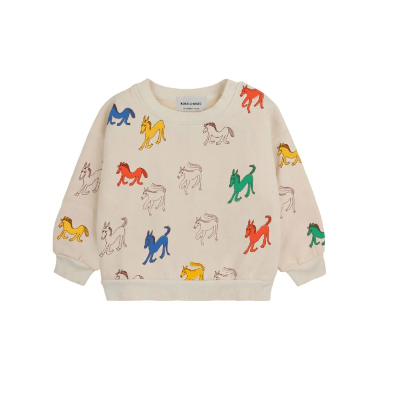 Bobo Choses Off White Wonder Horse Allover Baby Sweatshirt