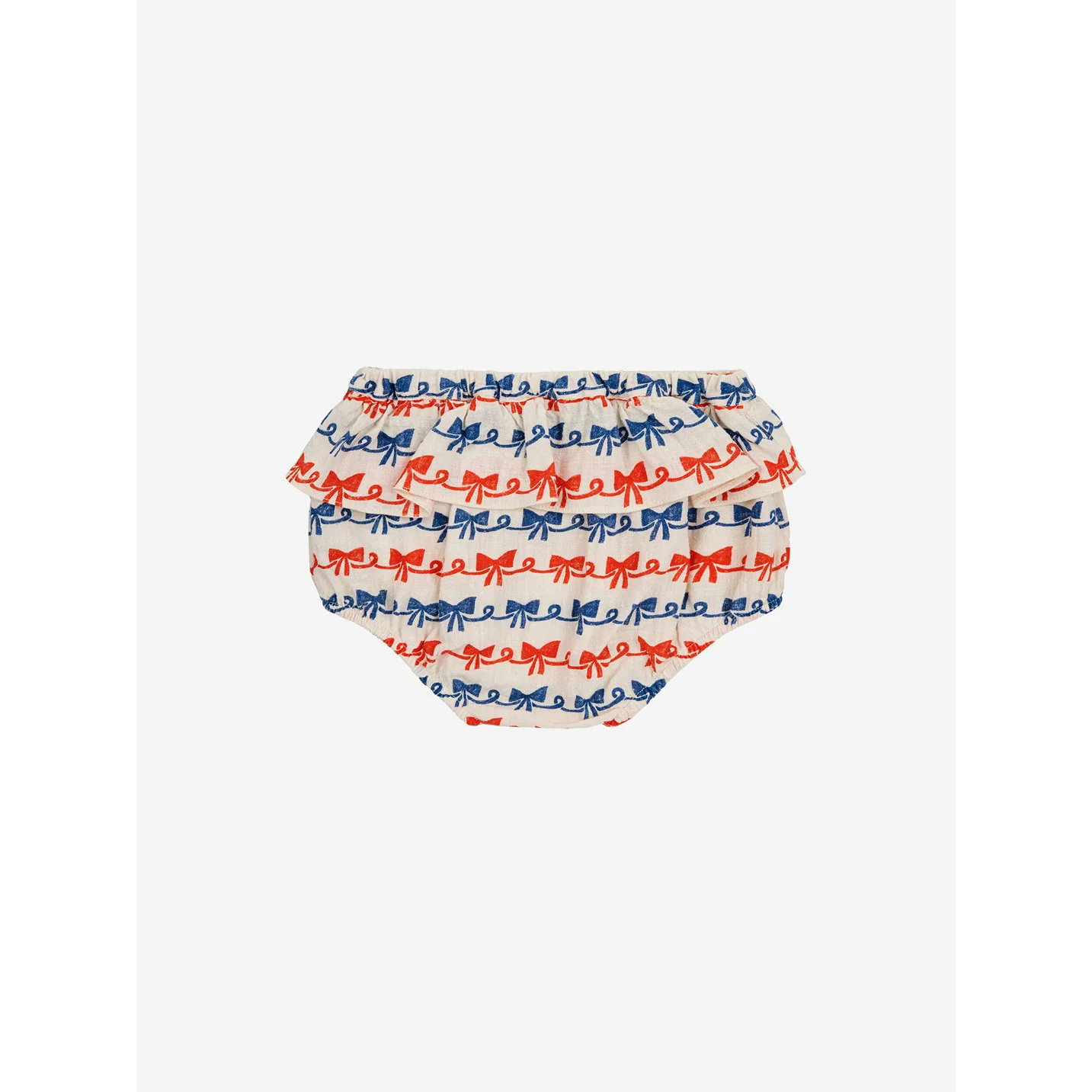 Bobo Choses Offwhite Baby Ribbon Bow All Over Ruffle Woven Bloomer - Image 2