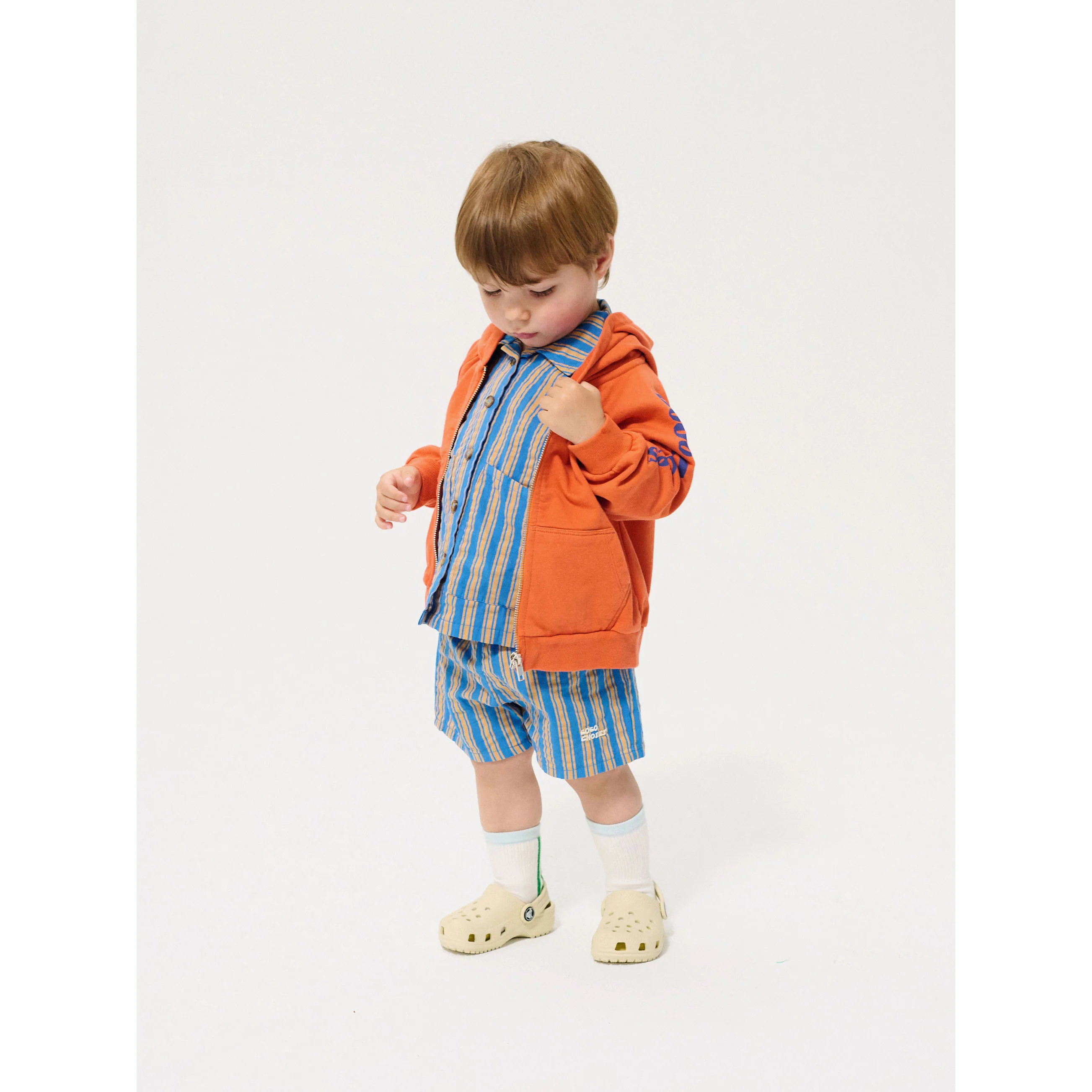 Bobo Choses Orange Bobo Choses Zipped Baby Hoddie - Image 2