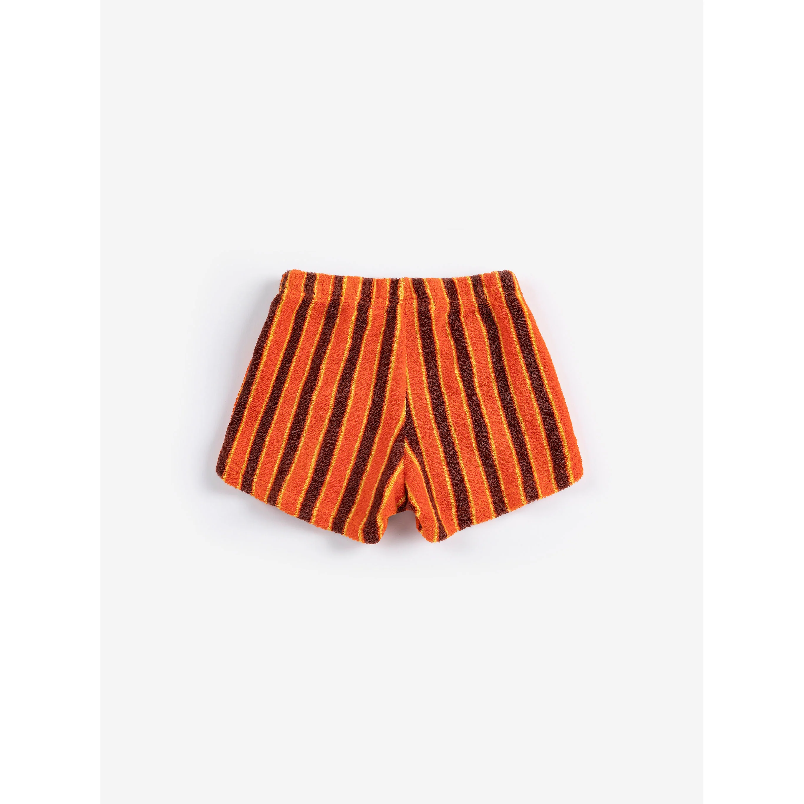 Bobo Choses Orange Striped Brick Terry Baby Shorts - Image 2