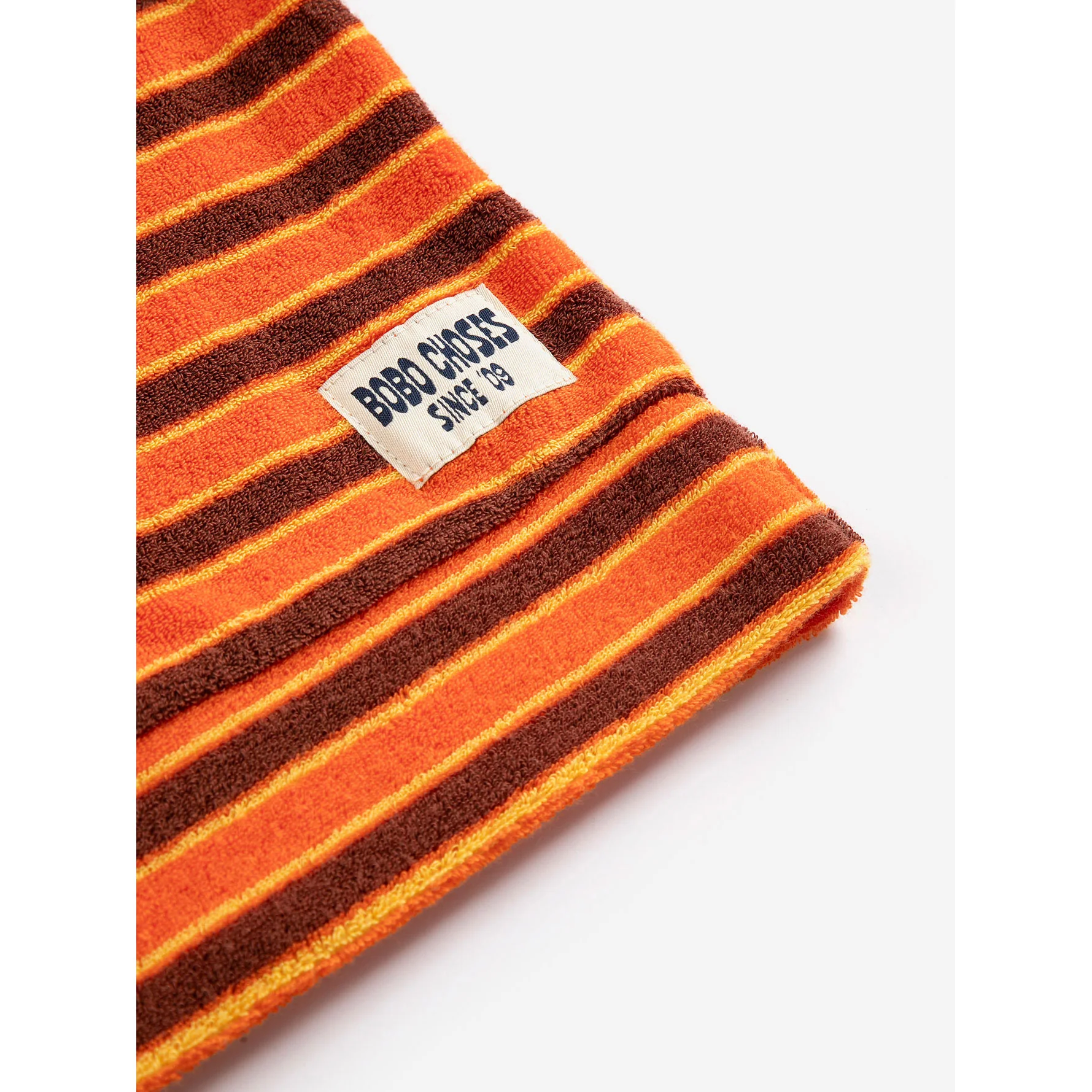 Bobo Choses Orange Striped Brick Terry Polo - Image 5