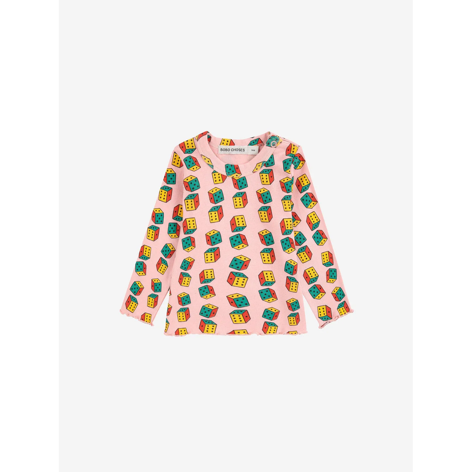 Bobo Choses Pink Dices All Over Baby T-Shirt