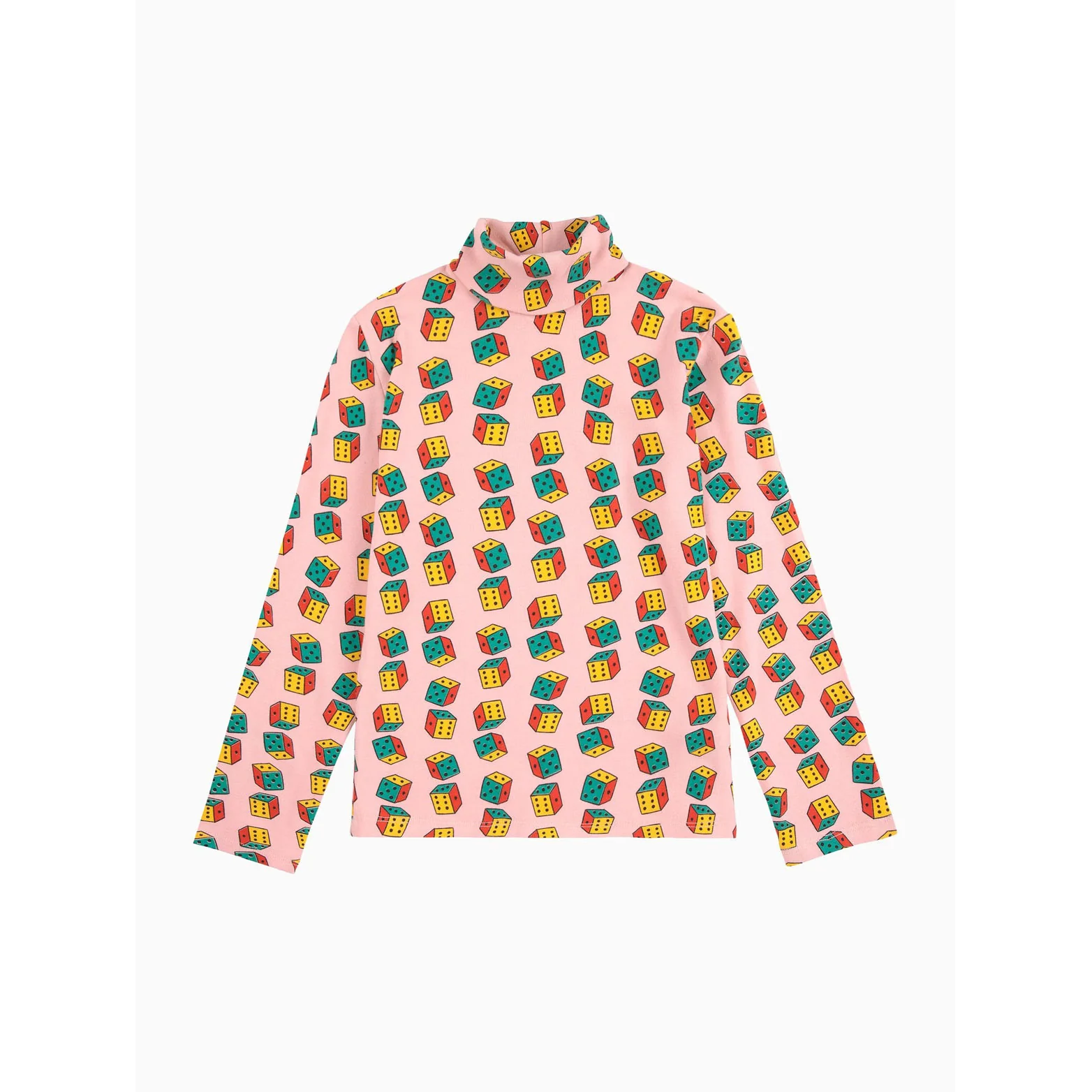 Bobo Choses Pink Dices All Over Turtle Neck T-Shirt