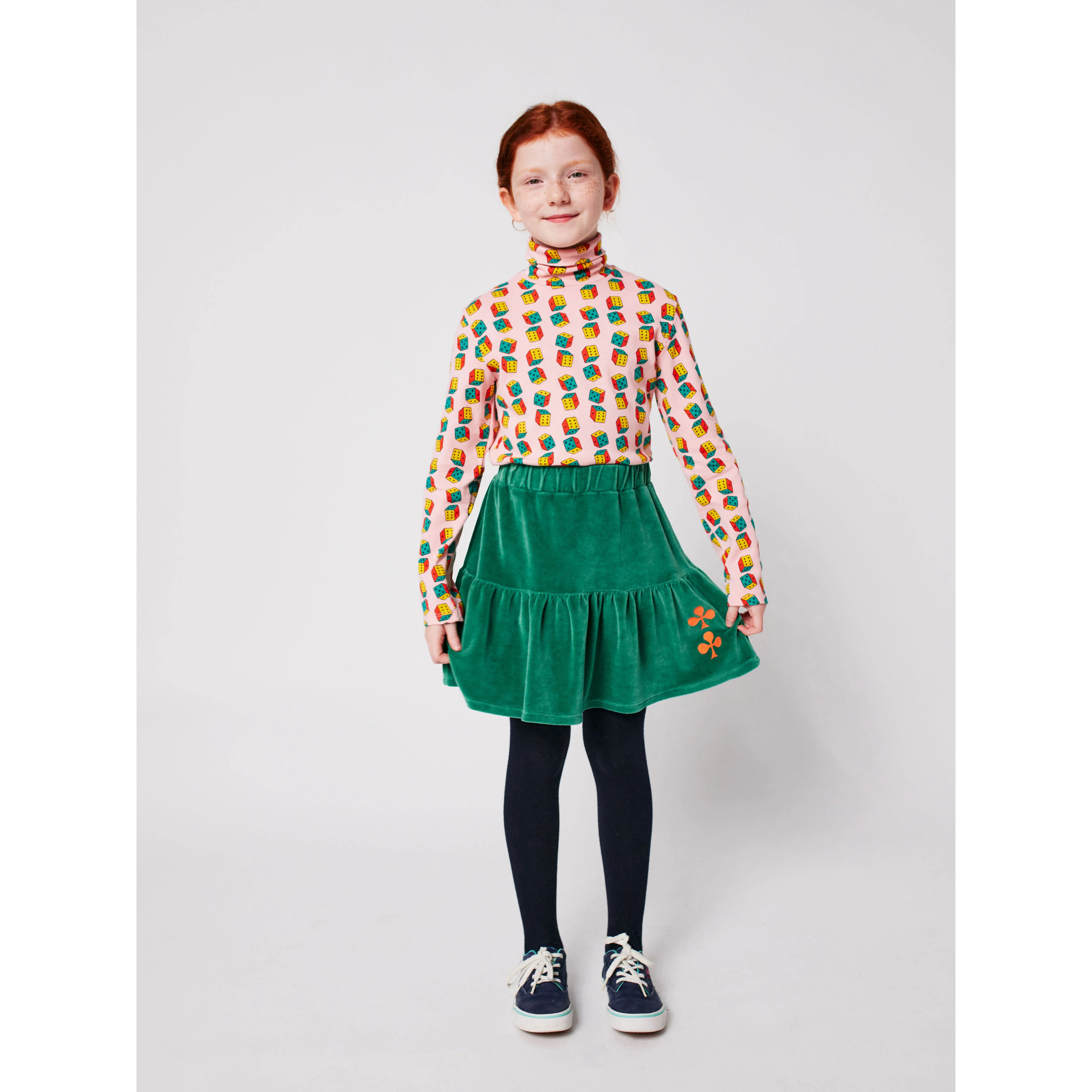 Bobo Choses Pink Dices All Over Turtle Neck T-Shirt - Image 2