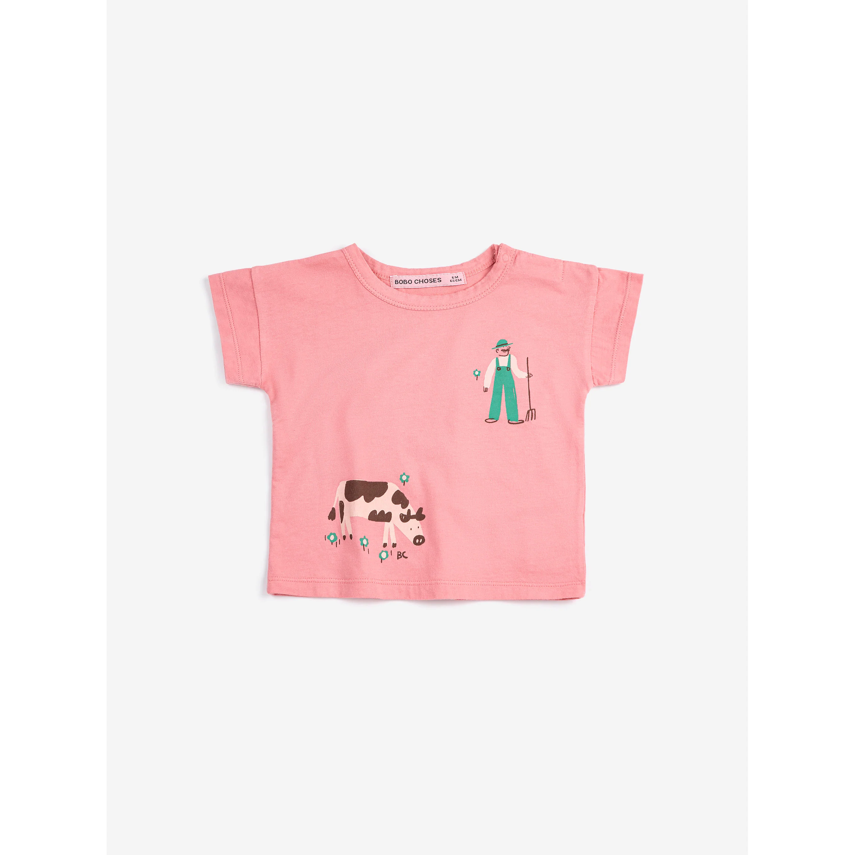 Bobo Choses Pink Farm Adventure Baby T-Shirt