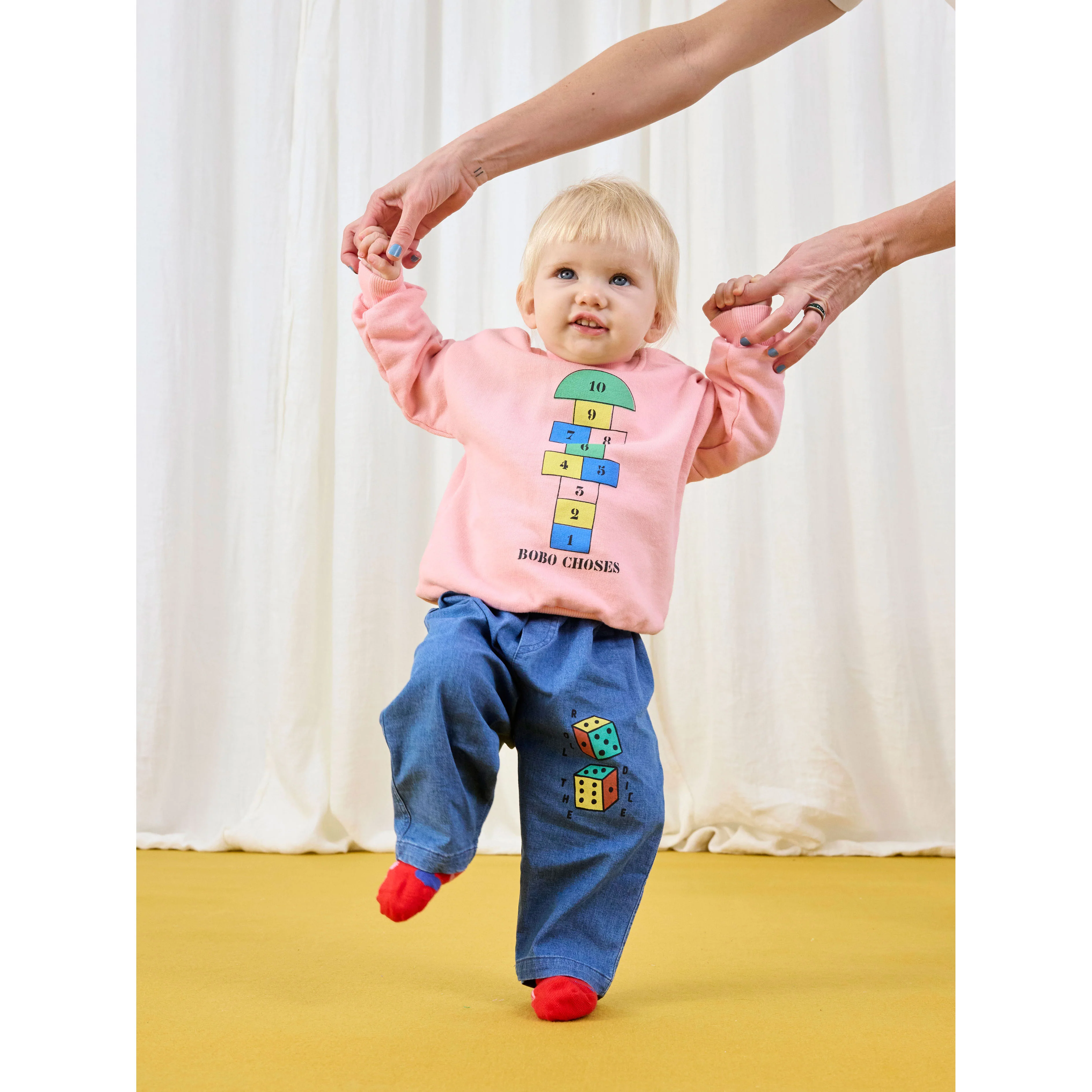 Bobo Choses Pink Hopscotch Baby Sweatshirt - Image 2