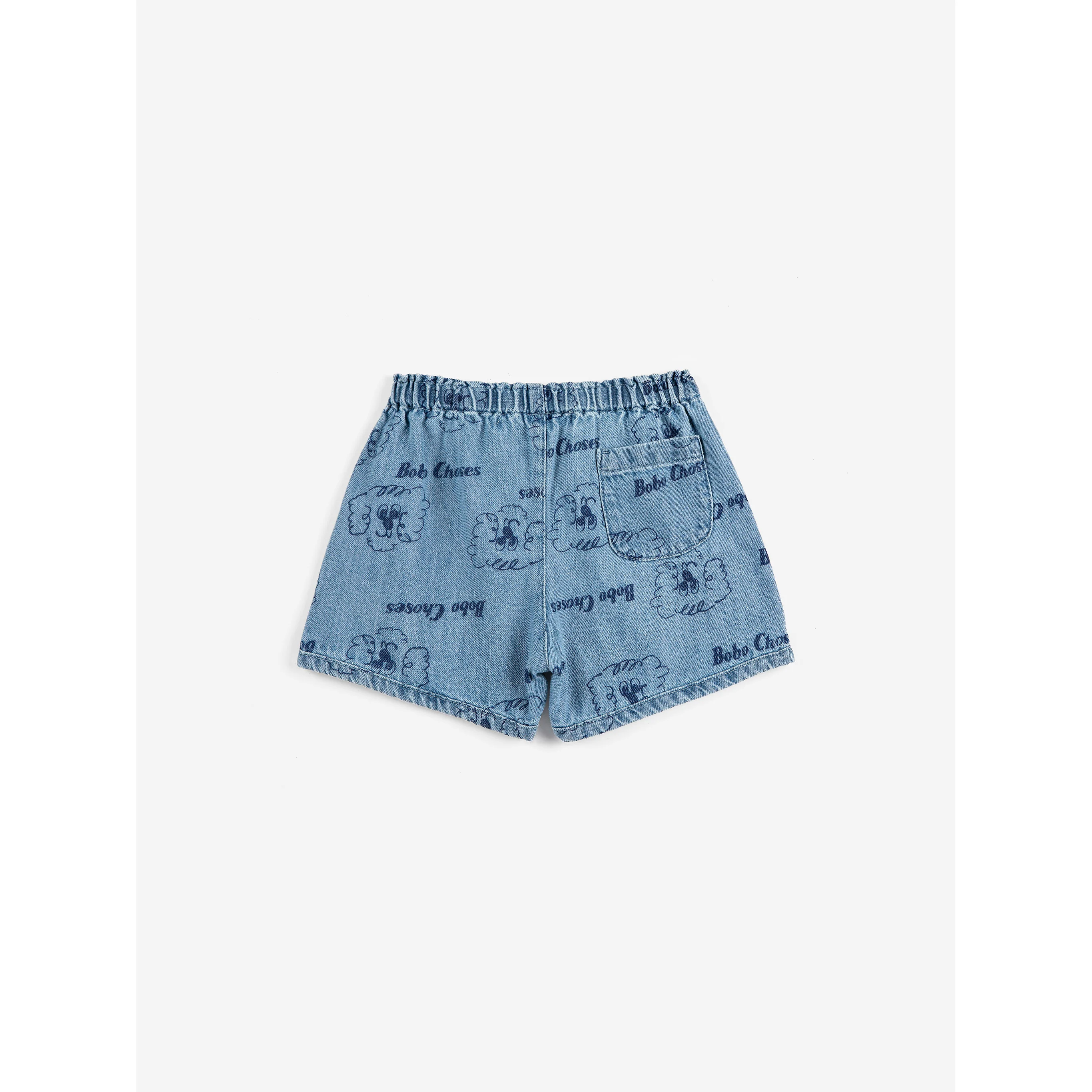 Bobo Choses Prussian Blue Dog All Over Denim Baby Short - Image 2
