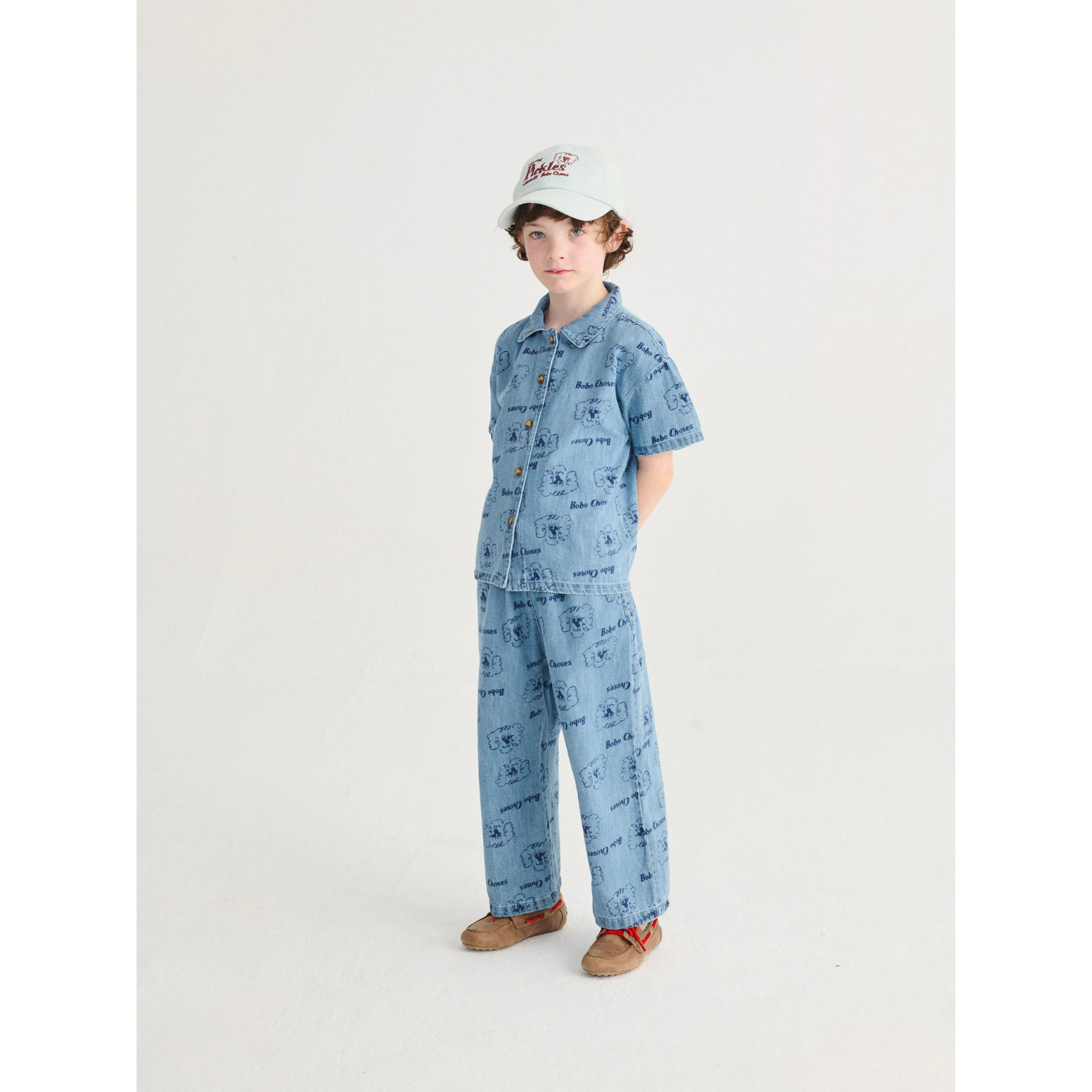 Bobo Choses Prussian Blue Dog All Over Denim Shirt - Image 2