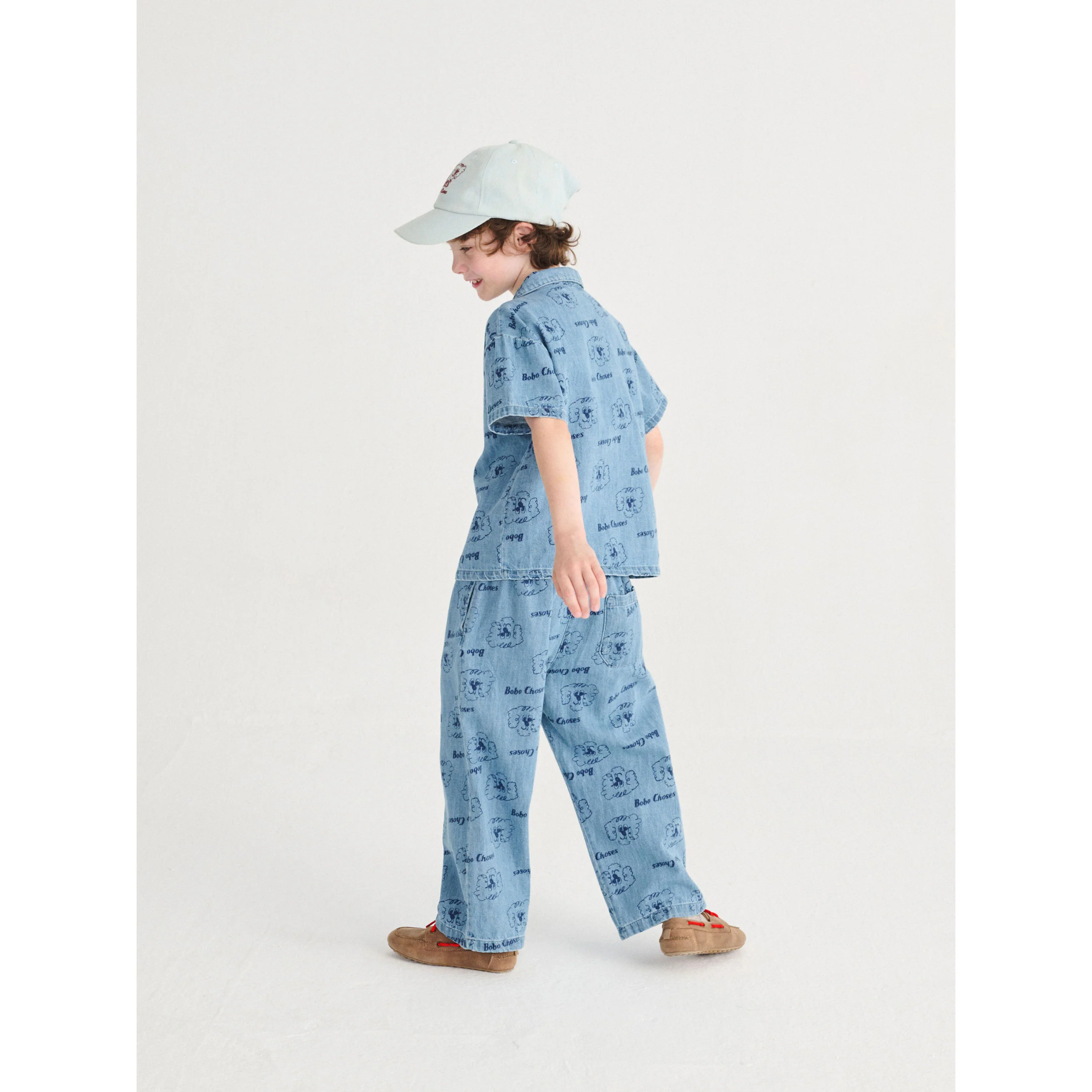 Bobo Choses Prussian Blue Dog All Over Denim Shirt - Image 4