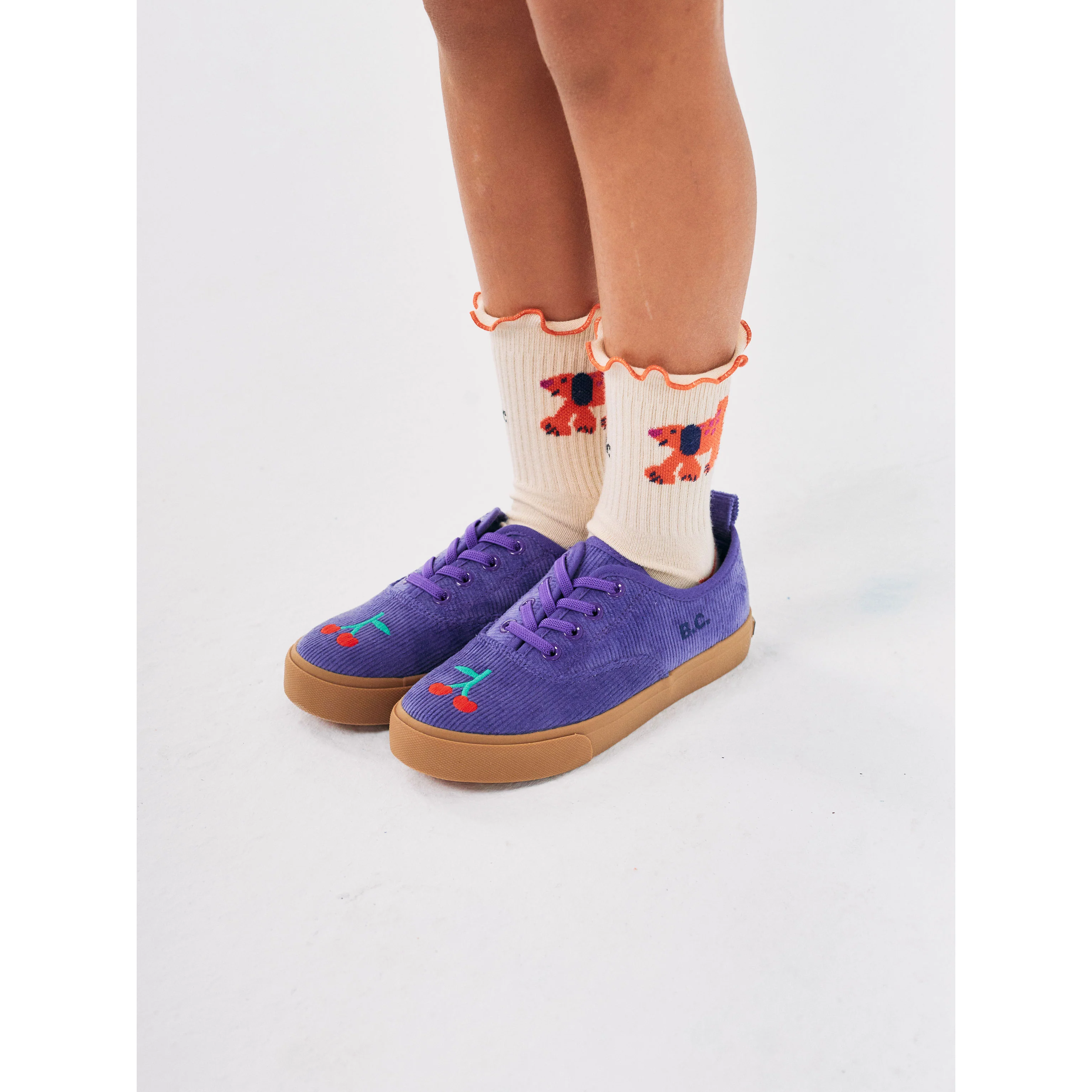 Bobo Choses Purple Cherry Corduroy Sneakers - Image 2