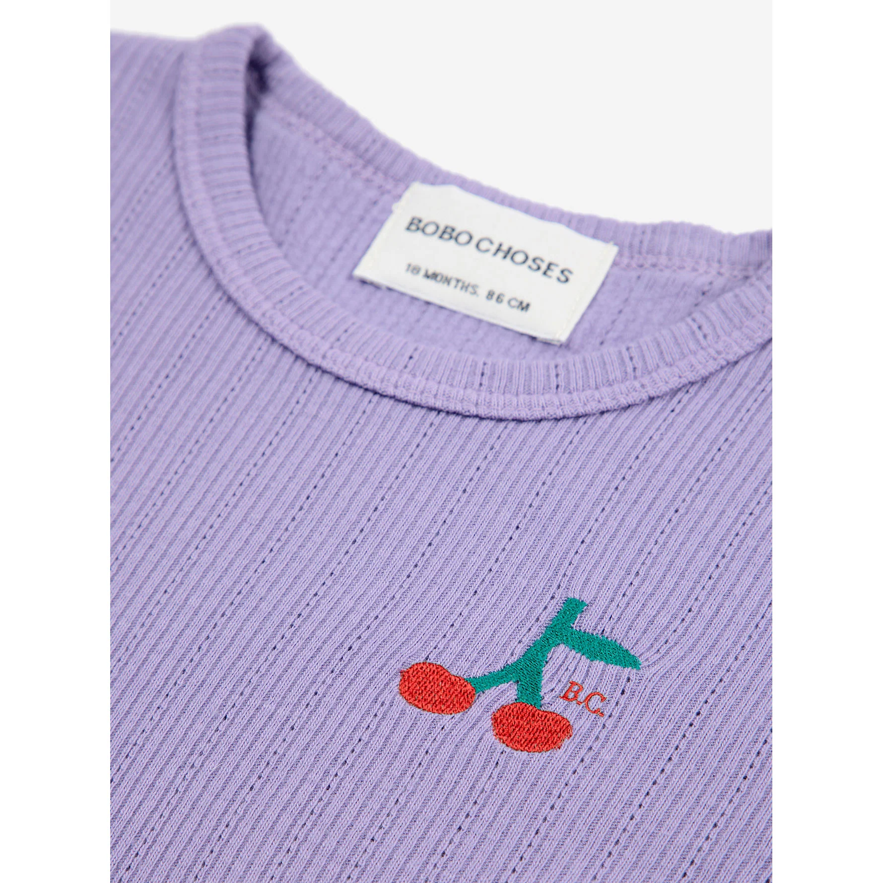 Bobo Choses Purple Cherry Long Sleeve Baby T-Shirt - Image 3