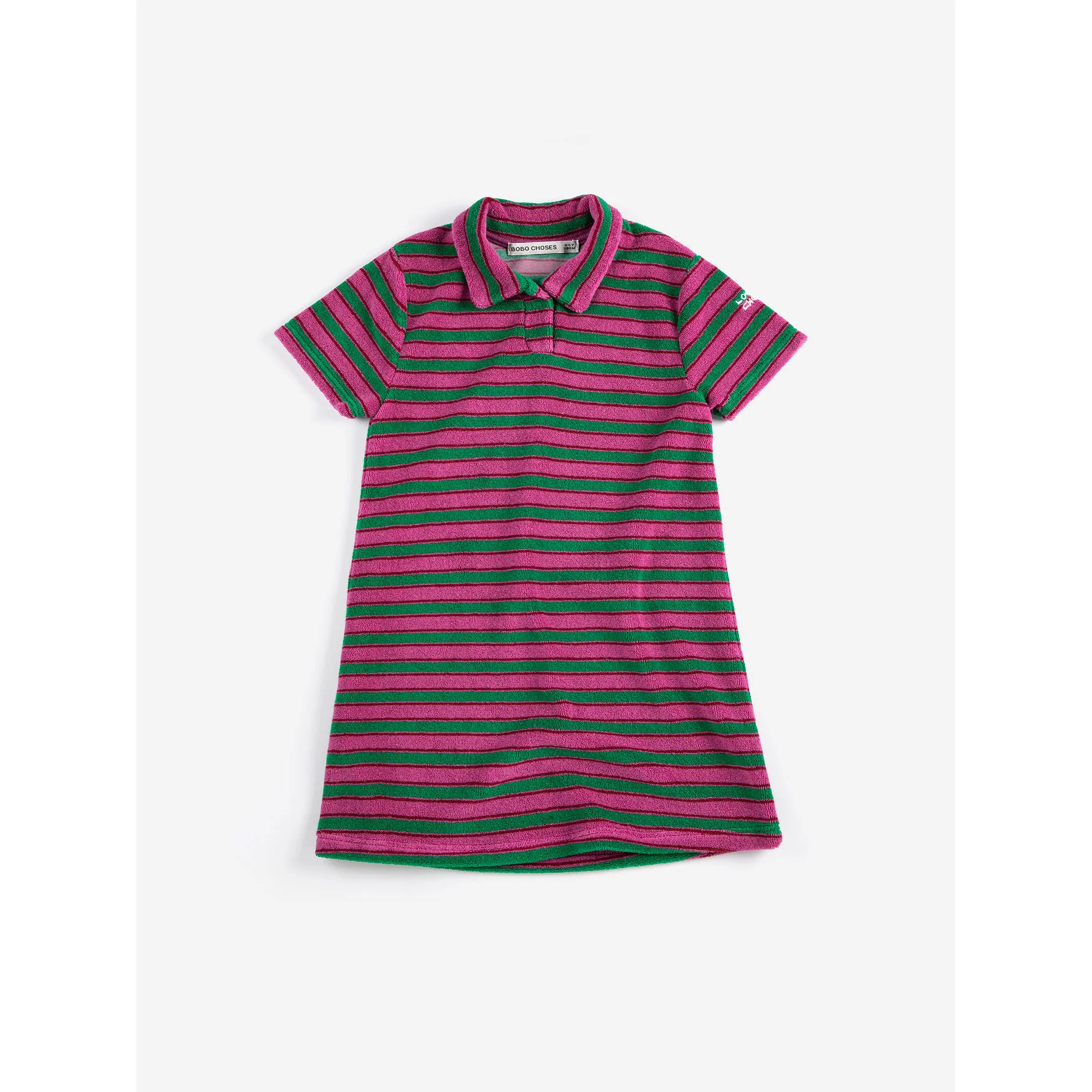 Bobo Choses Purple Striped Terry Cloth Polo Dress