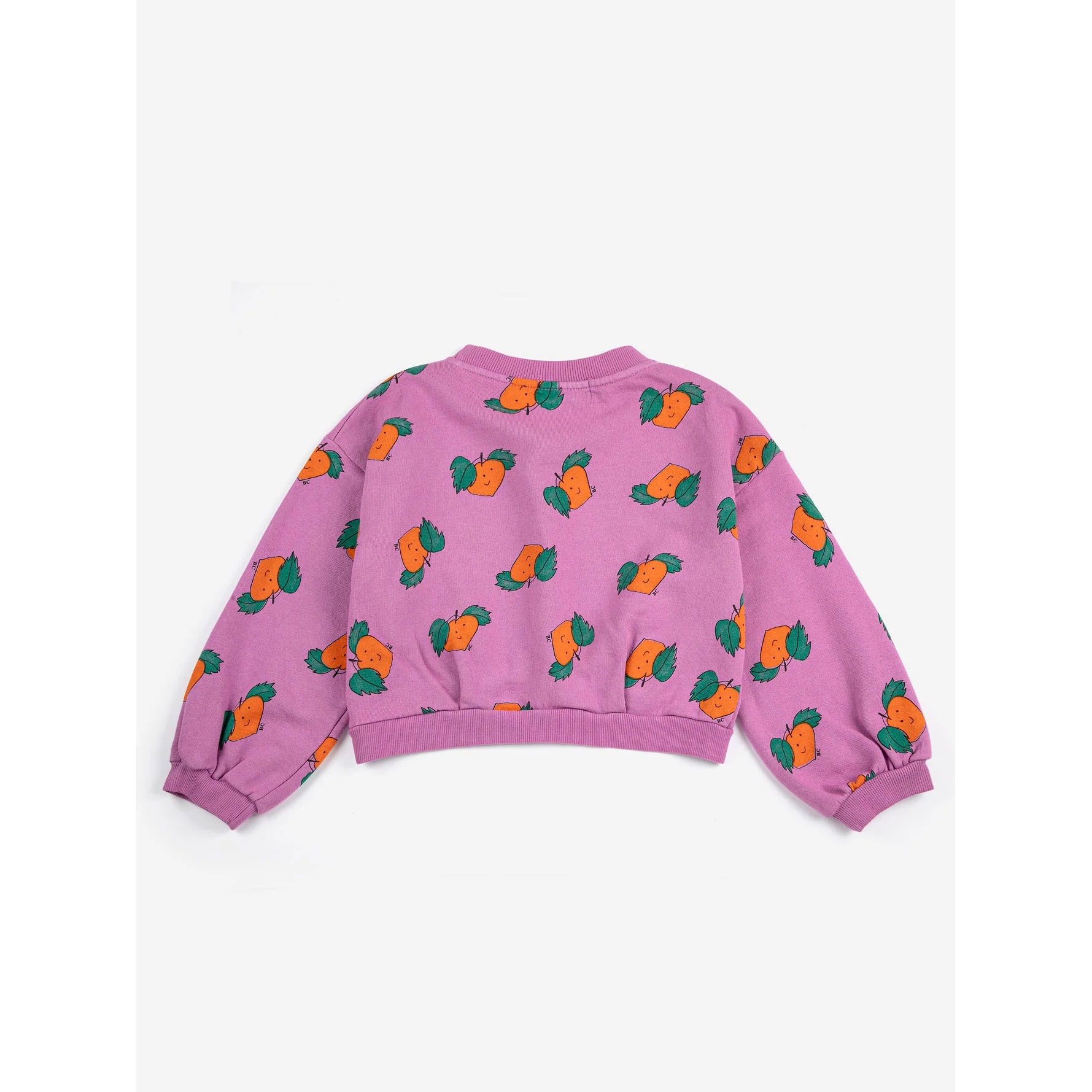 Bobo Choses Purple Tangerine All Over Cropped Sweatshirt - Image 3