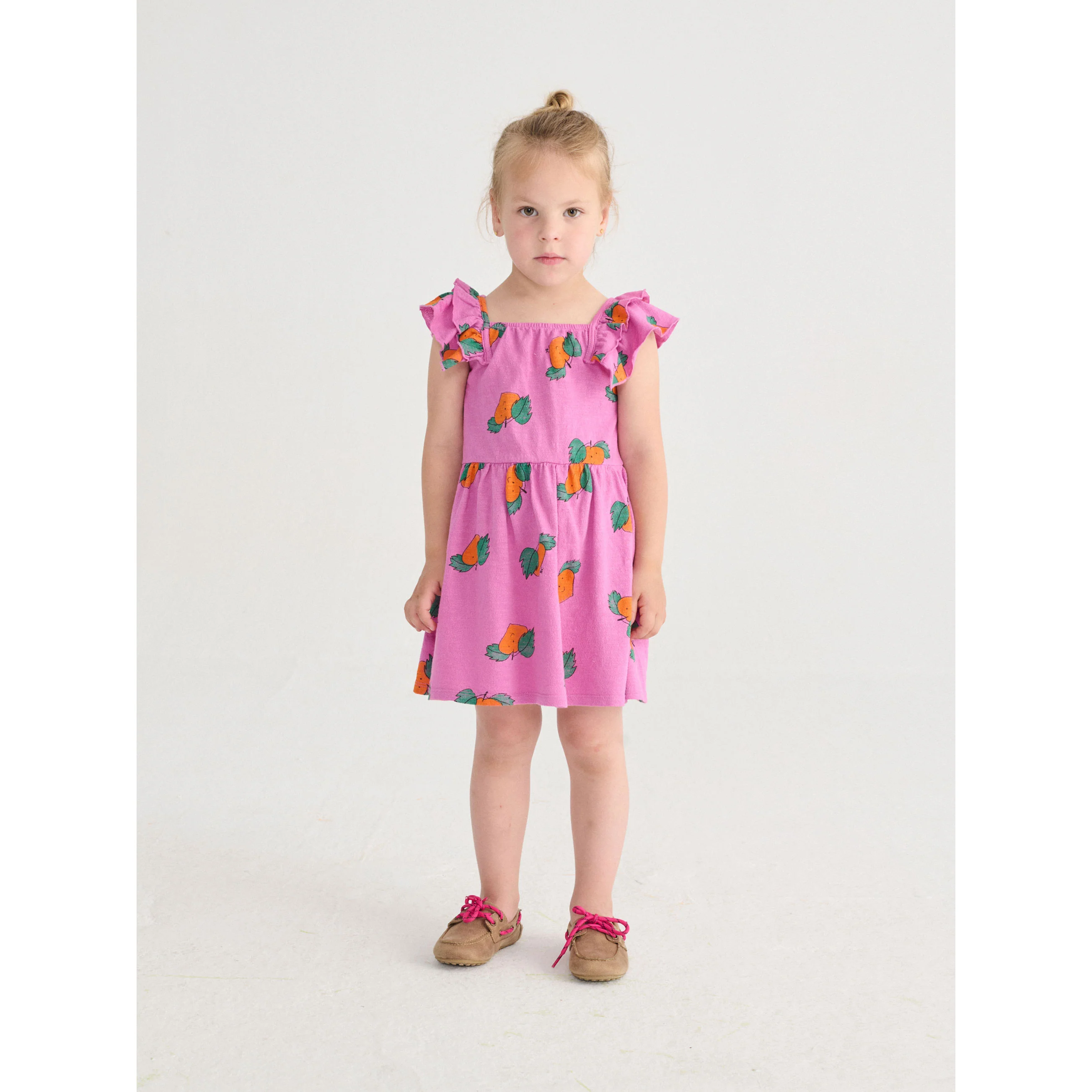Bobo Choses Purple Tangerine All Over Ruffled Dress - Image 2