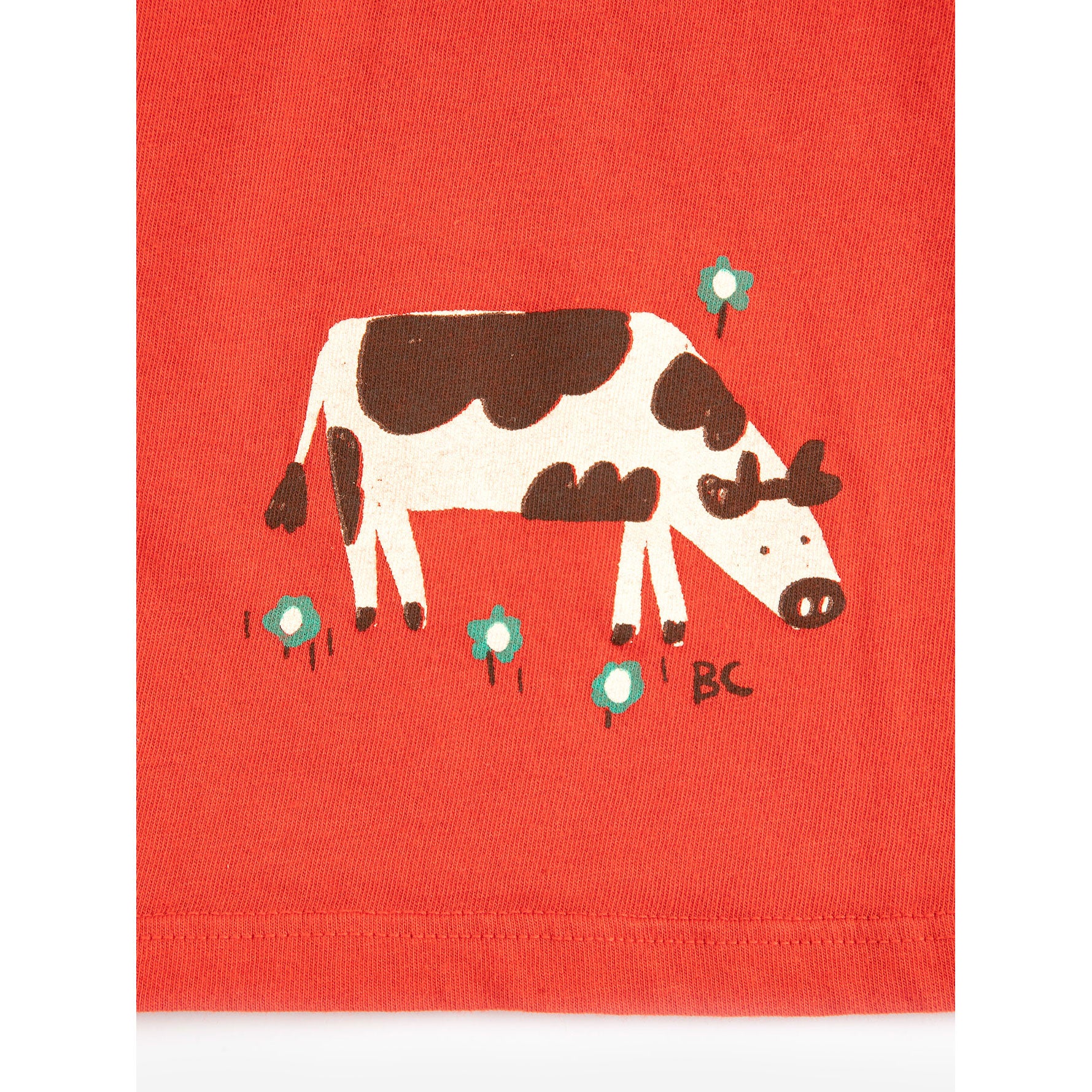 Bobo Choses Red Farm Adventure Cropped T-Shirt - Image 3