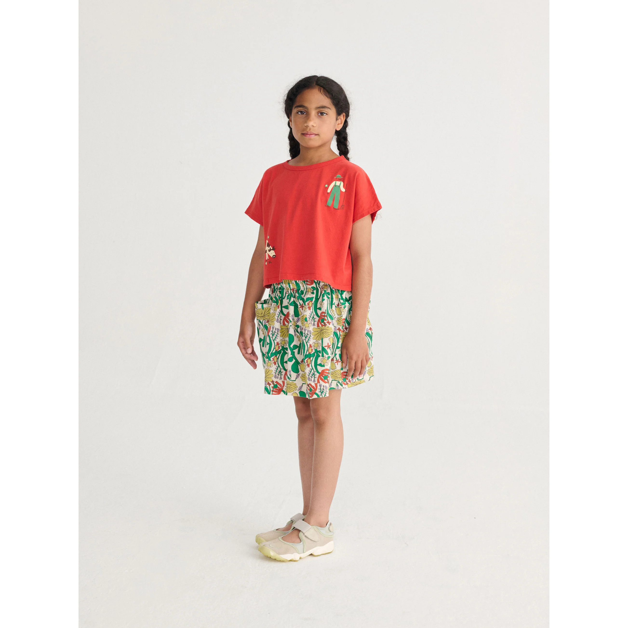 Bobo Choses Red Farm Adventure Cropped T-Shirt - Image 4