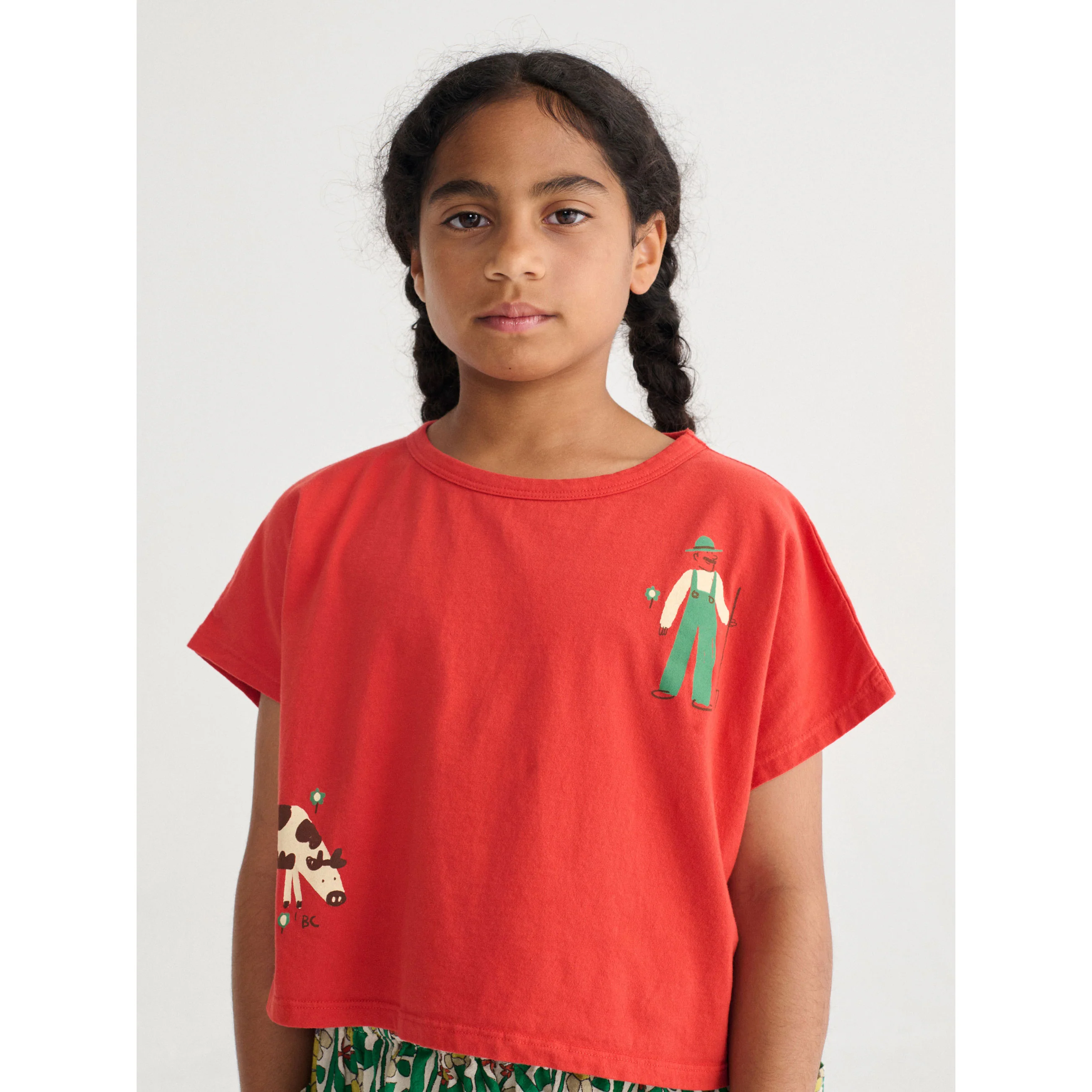 Bobo Choses Red Farm Adventure Cropped T-Shirt - Image 5