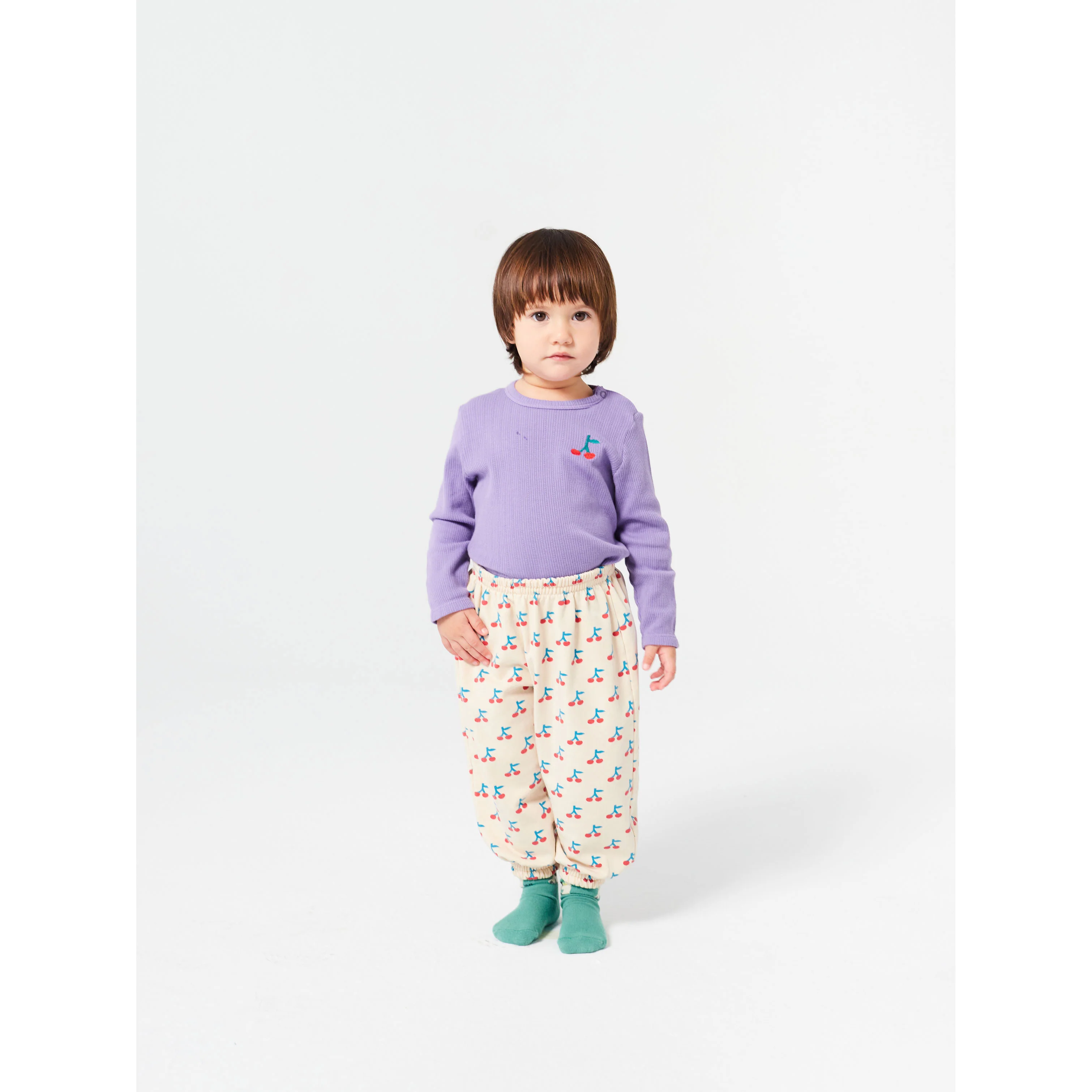 Bobo Choses White Cherry Allover Jogging Baby Pants - Image 2