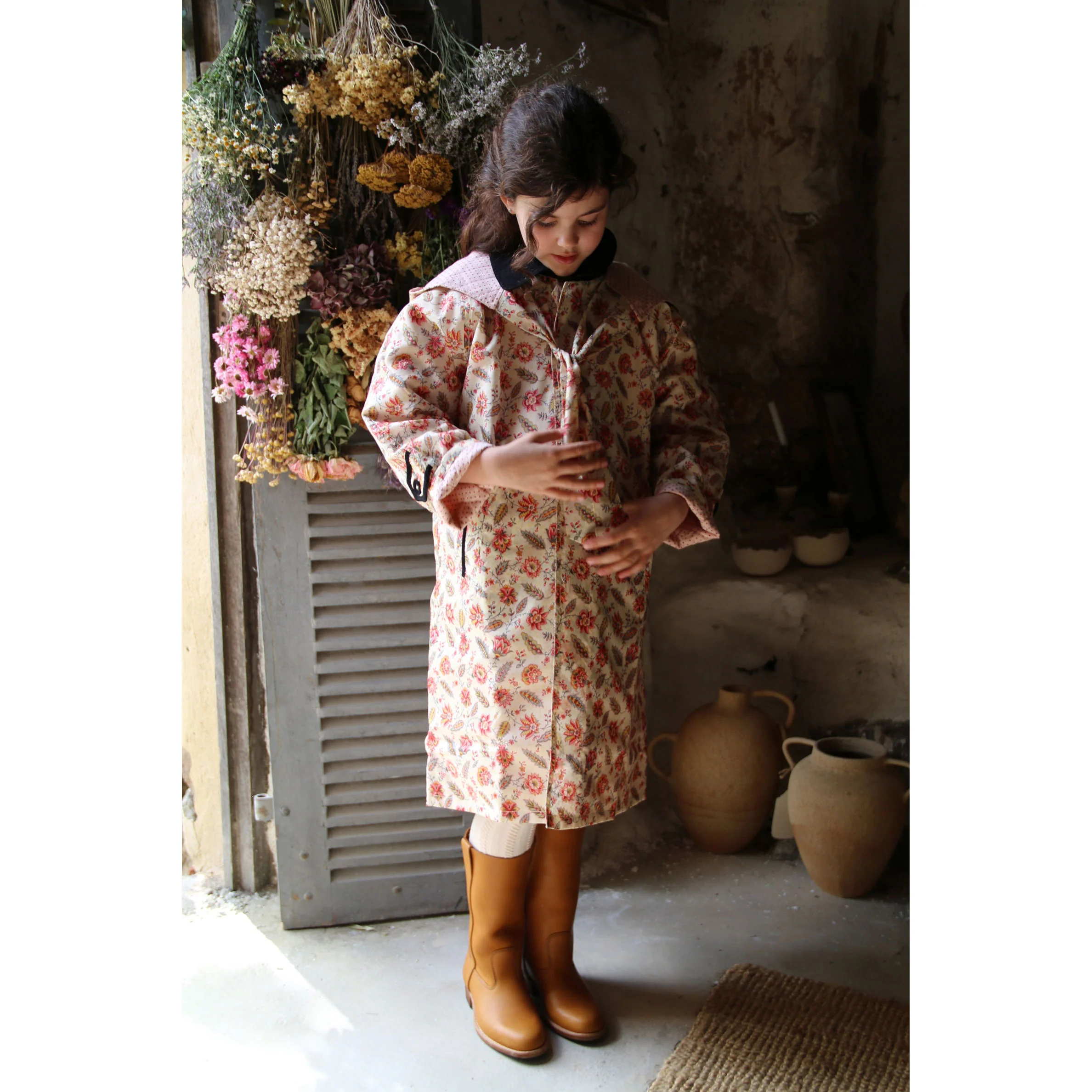 Bonjour Aline Print Waterproof Trench Coat - Image 2