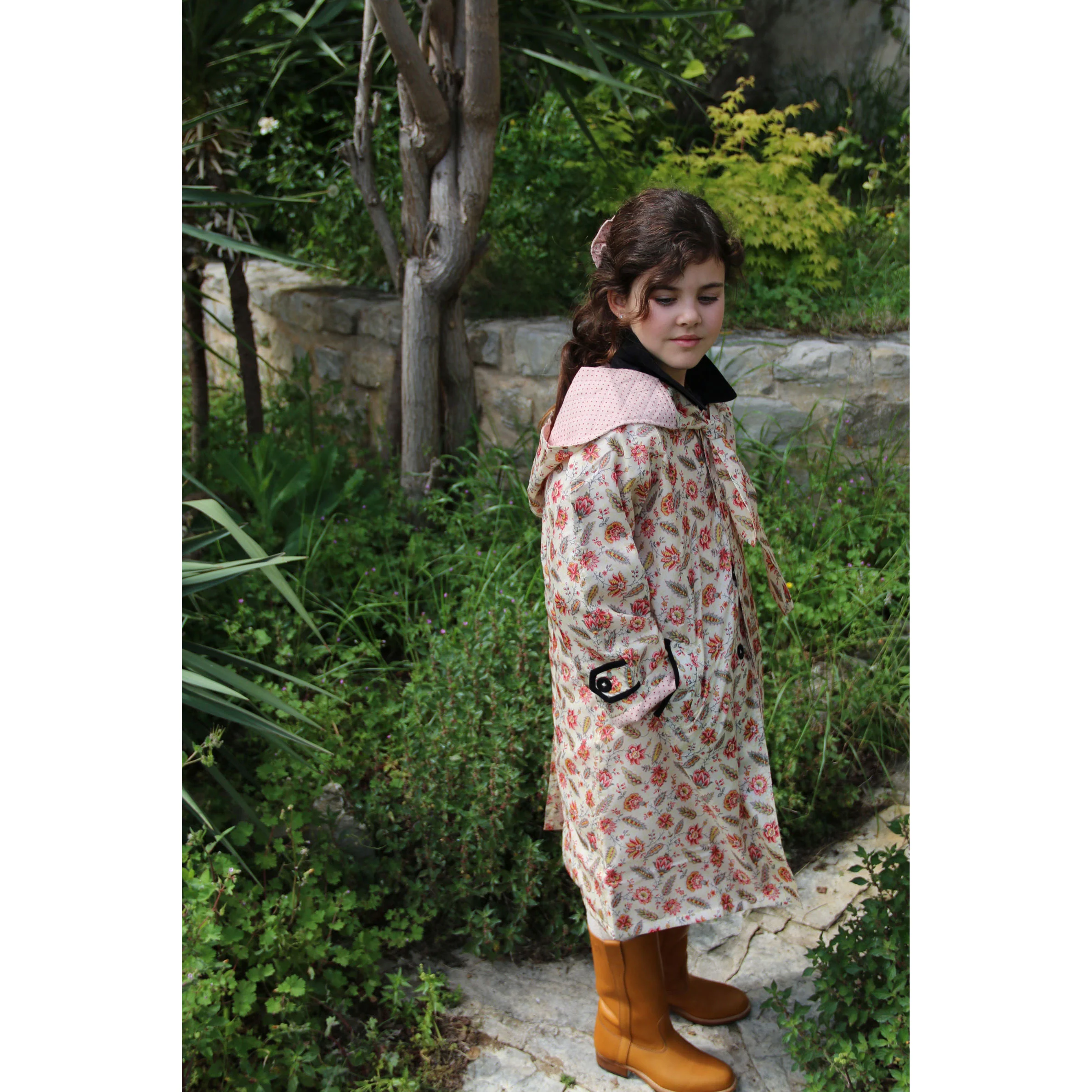 Bonjour Aline Print Waterproof Trench Coat - Image 3