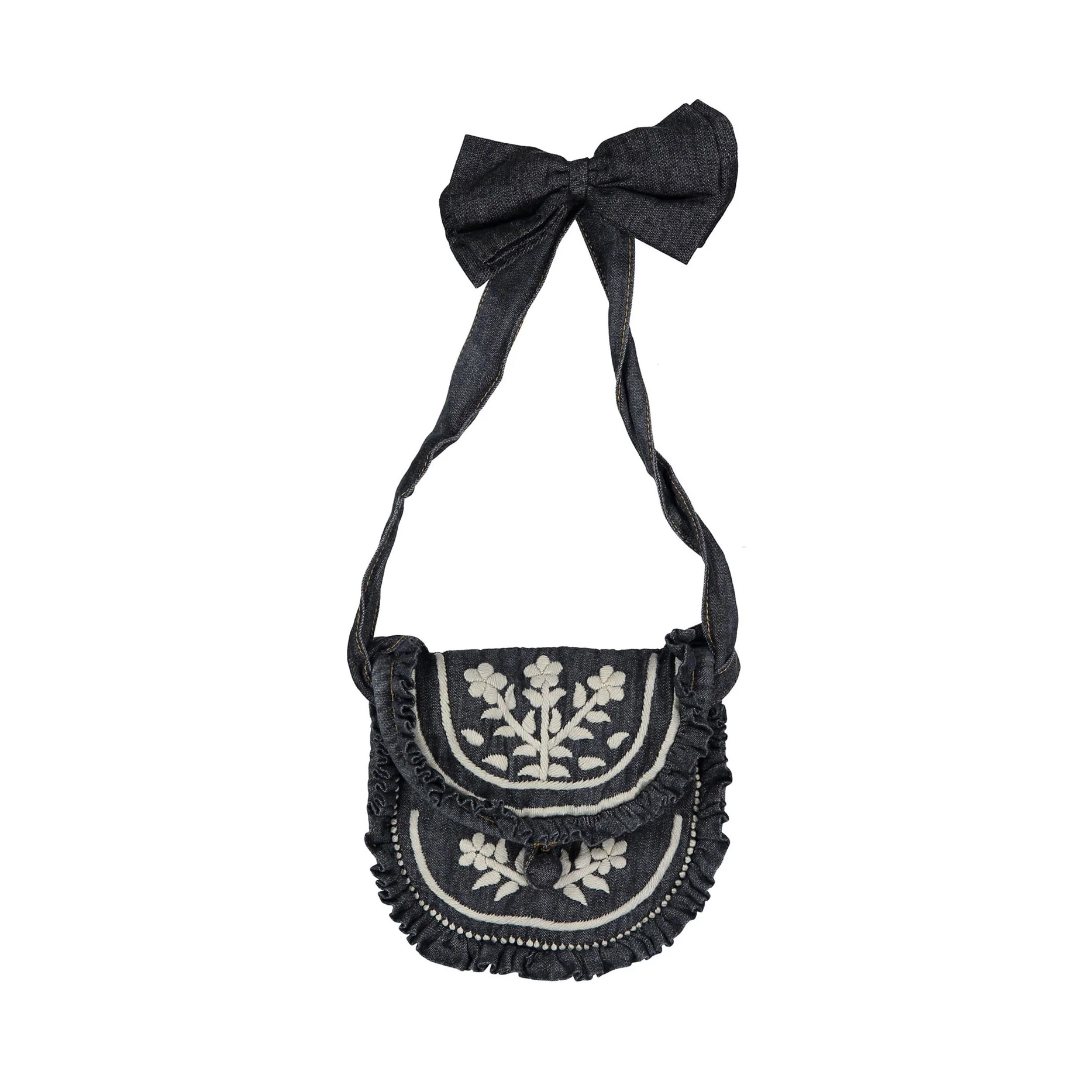 Bonjour Black Denim Bag + Hair Clip