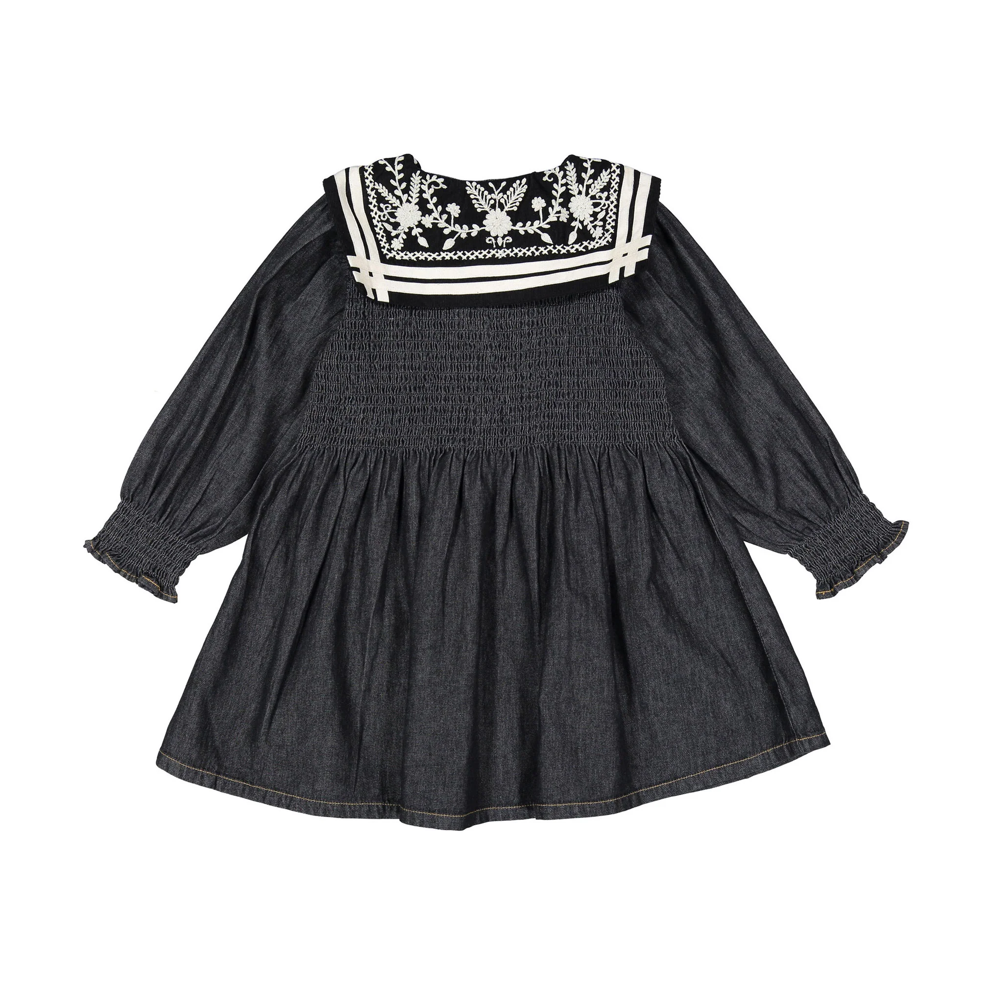 Bonjour Black Denim Sailor Collar Tunique - Image 2